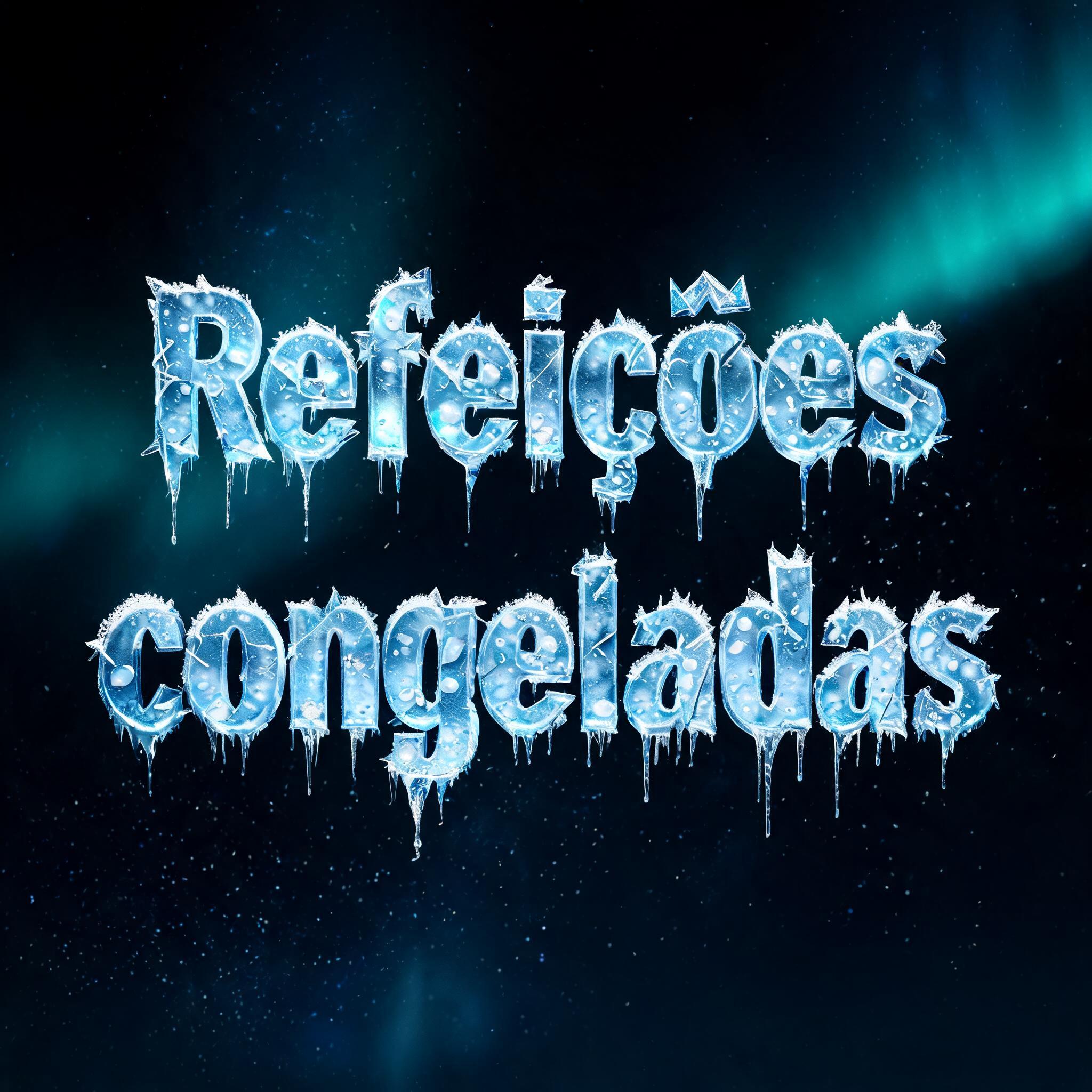 "Refeições congeladas" — Glass Frozen | AI Text Effect Generator