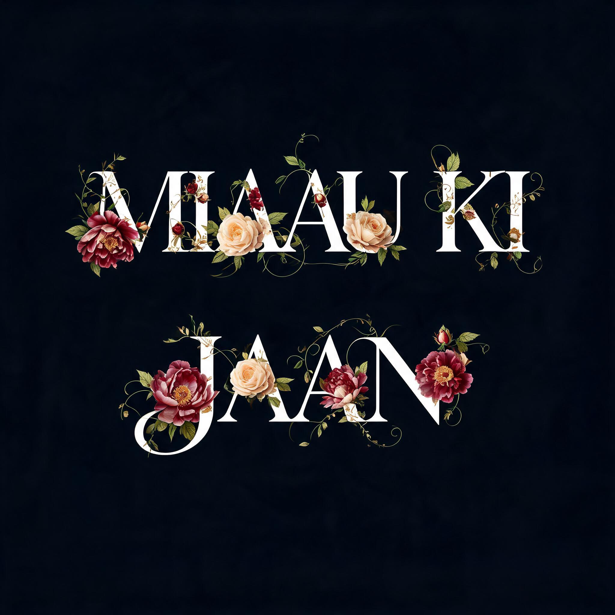 "MIAAU KI JAAN" — Floral | AI Text Effect Generator