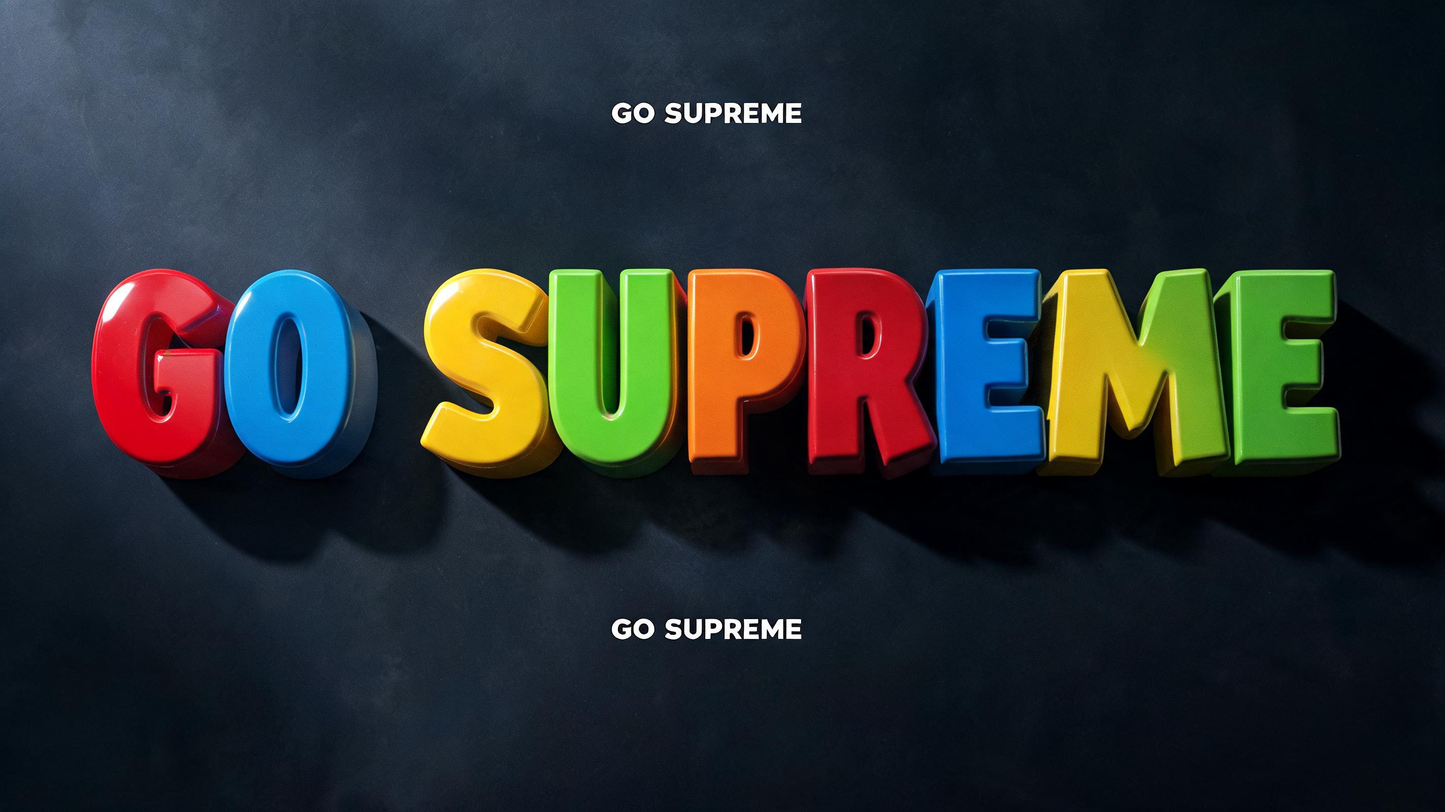 "GO SUPREME" — 3d Bold | AI Text Effect Generator