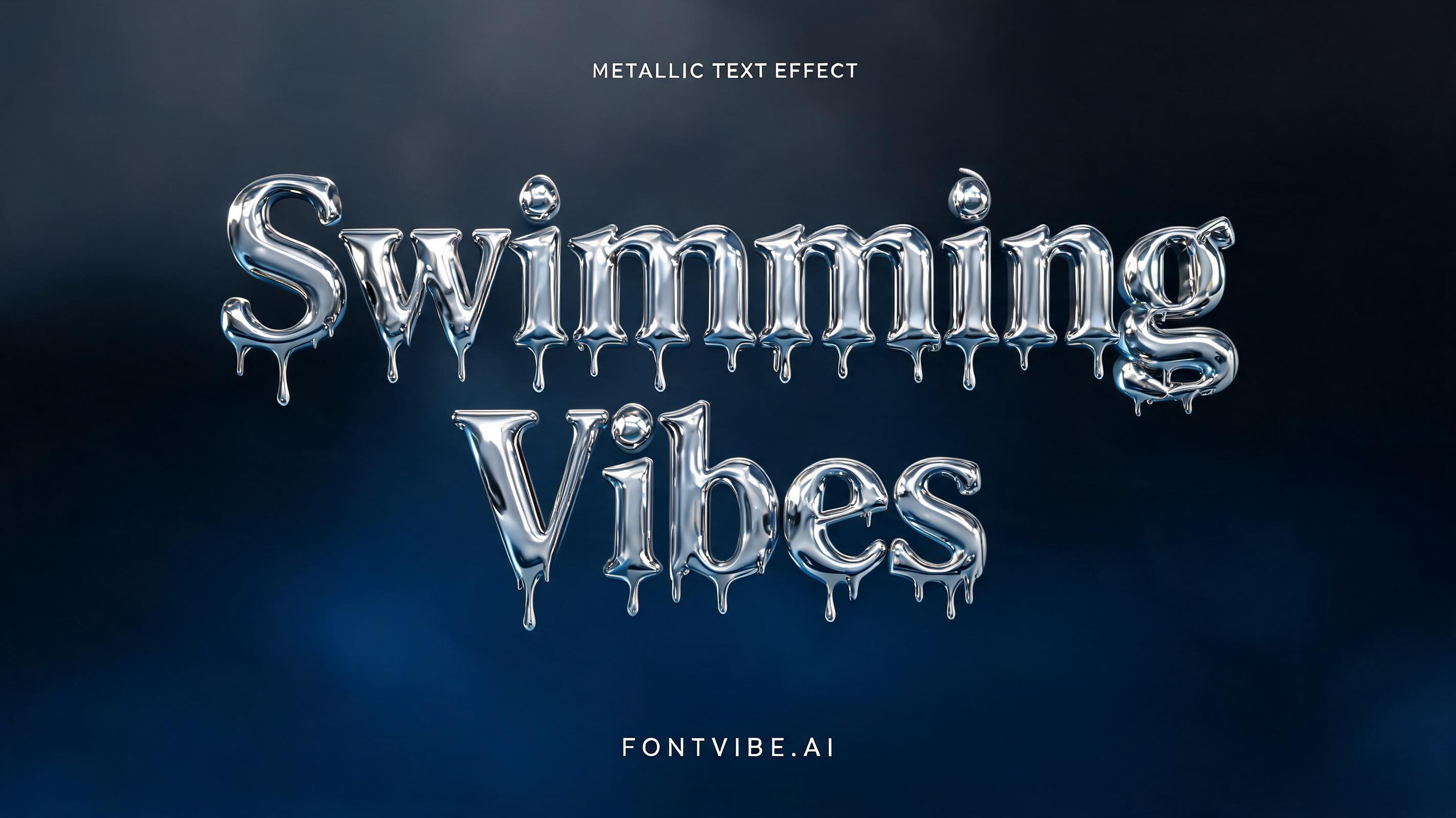 "Swimming
Vibes" — Metallic | AI Text Effect Generator