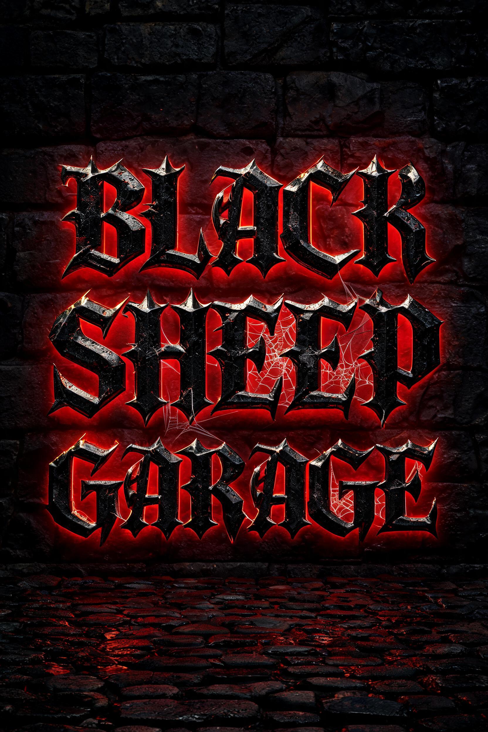 "Black sheep garage" — Gothic Font | AI Text Effect Generator