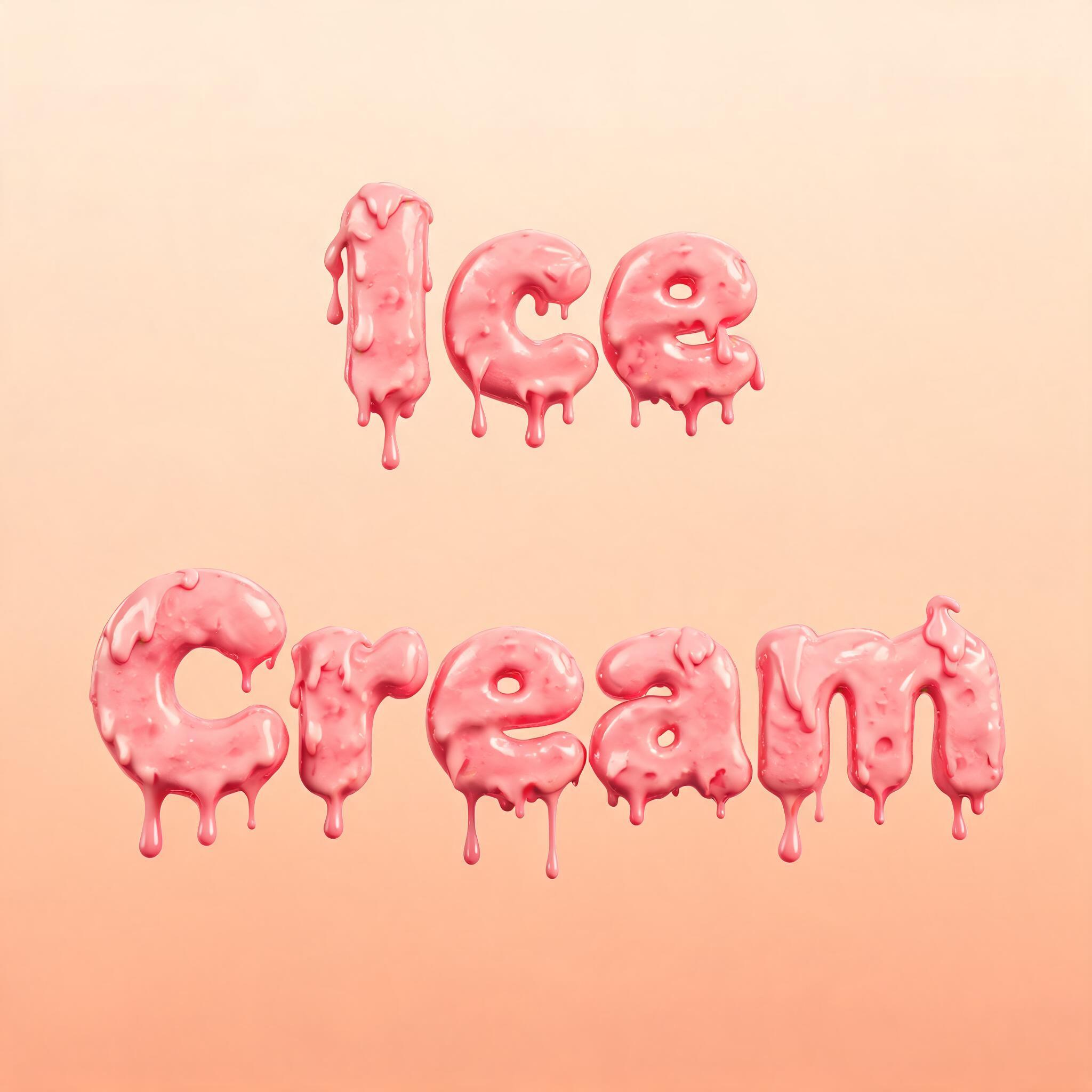 "Ice Cream" — Drip Font Ice | AI Text Effect Generator