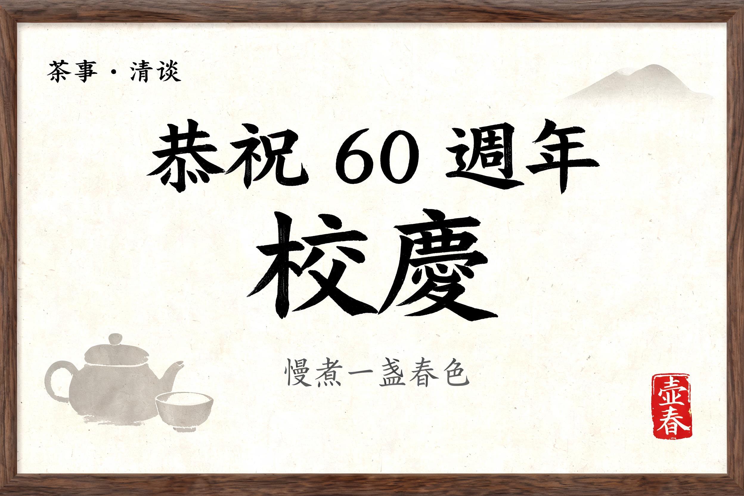 "恭祝 60 週年 校慶" — Brush Chinese Ink | AI Text Effect Generator