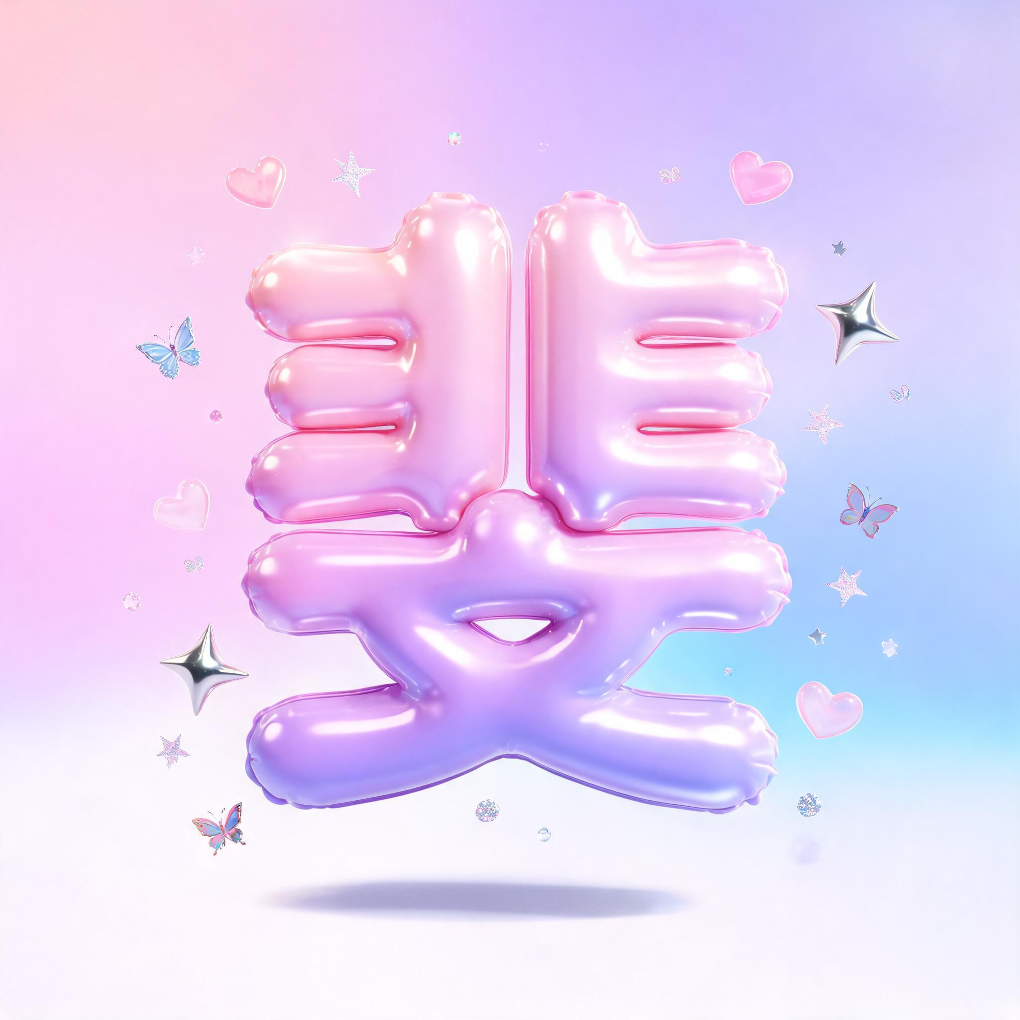 "斐" — Y2k Bubbly | AI Text Effect Generator