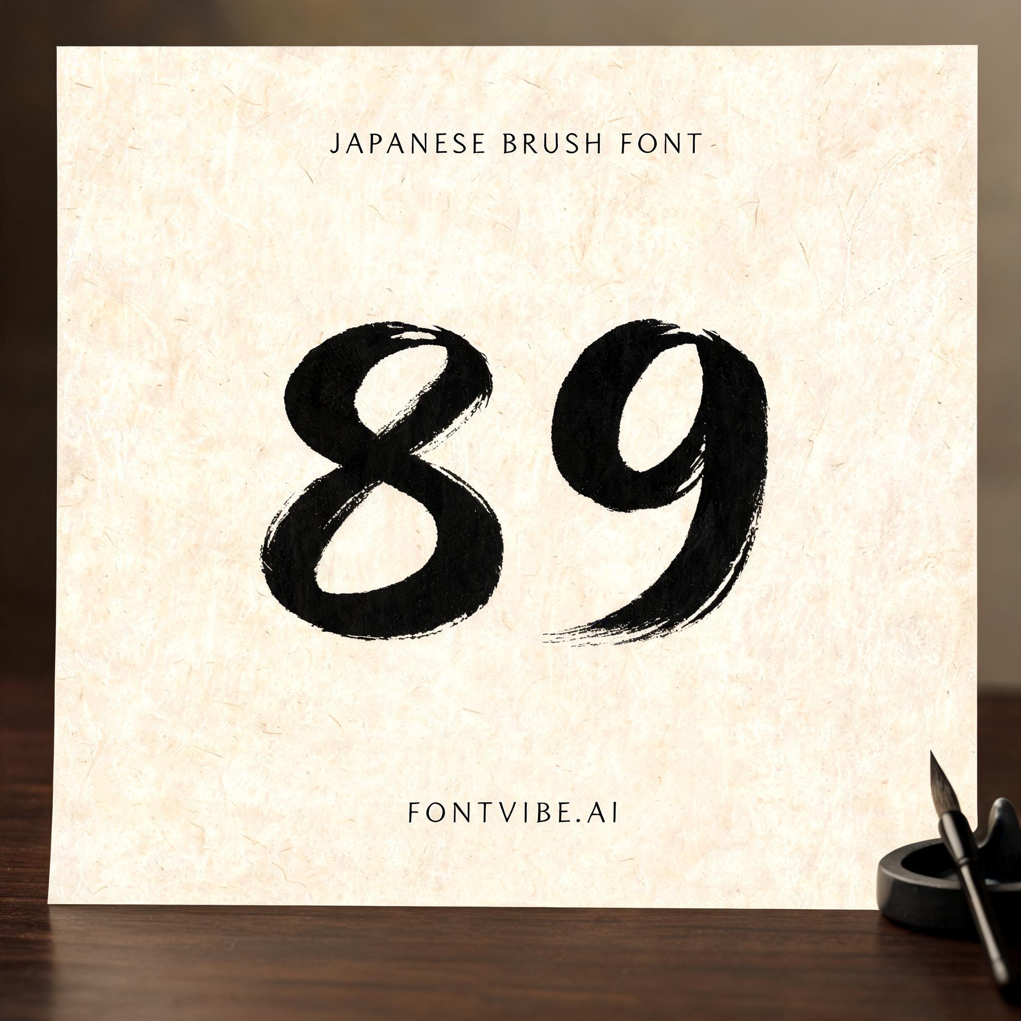 "89" — Brush Japanese Ink | AI Text Effect Generator