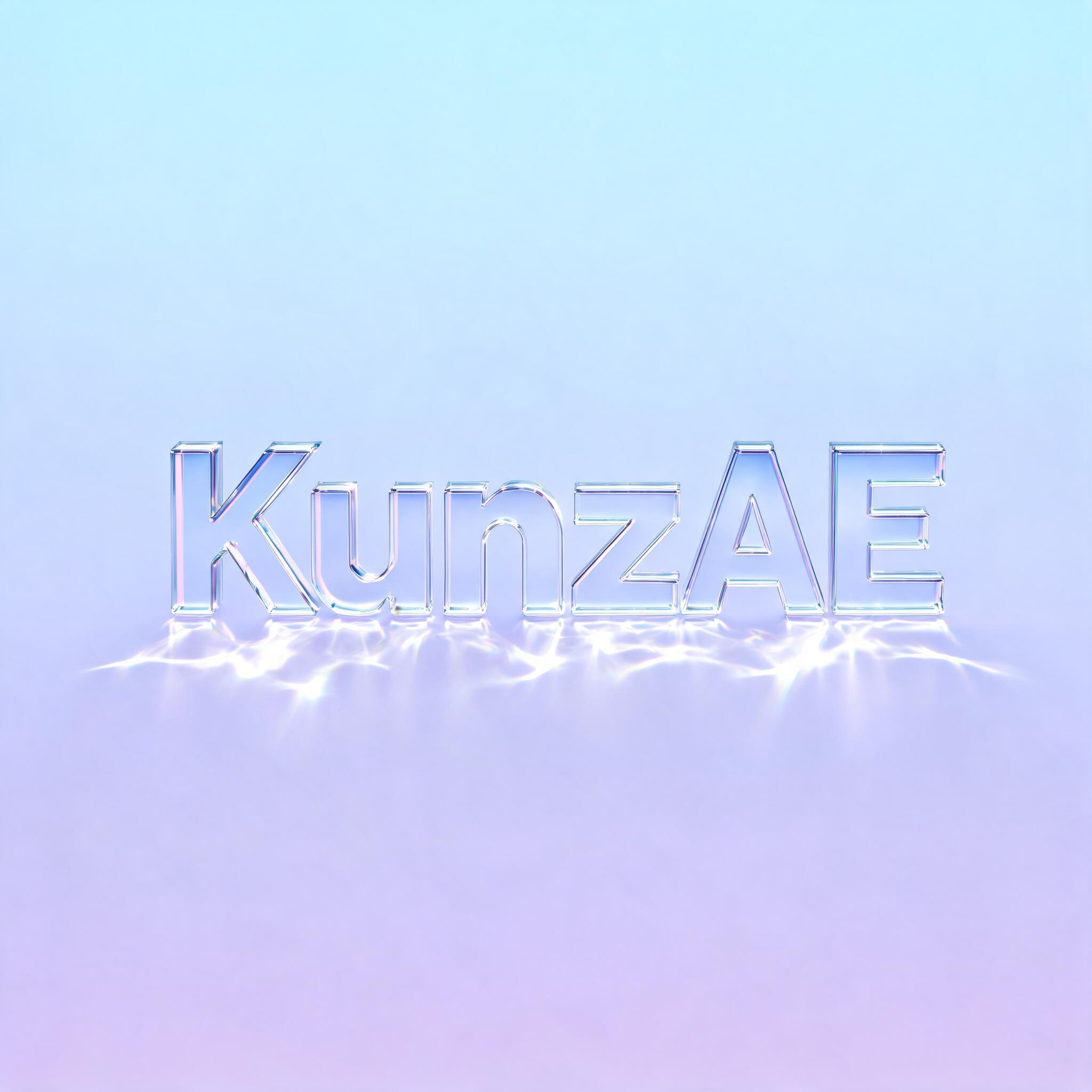 "KunzAE" — Glass | AI Text Effect Generator