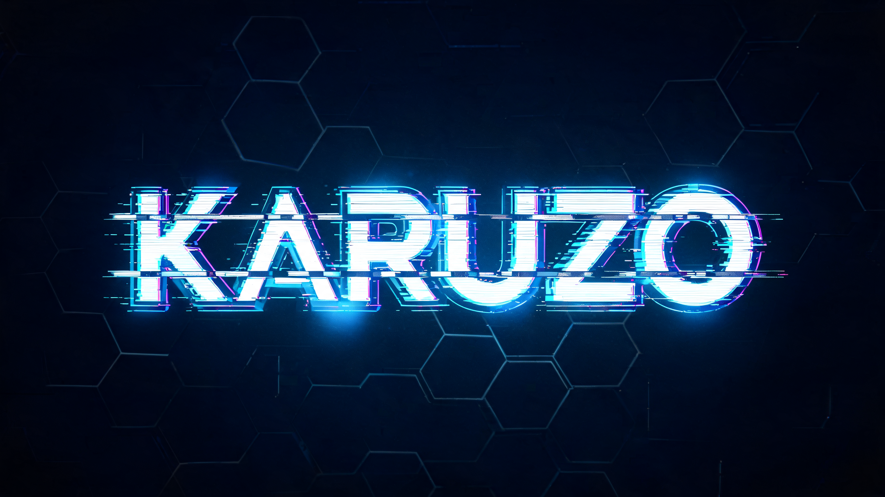 "KΛRUZO" — Cyberpunk Hologram text effect