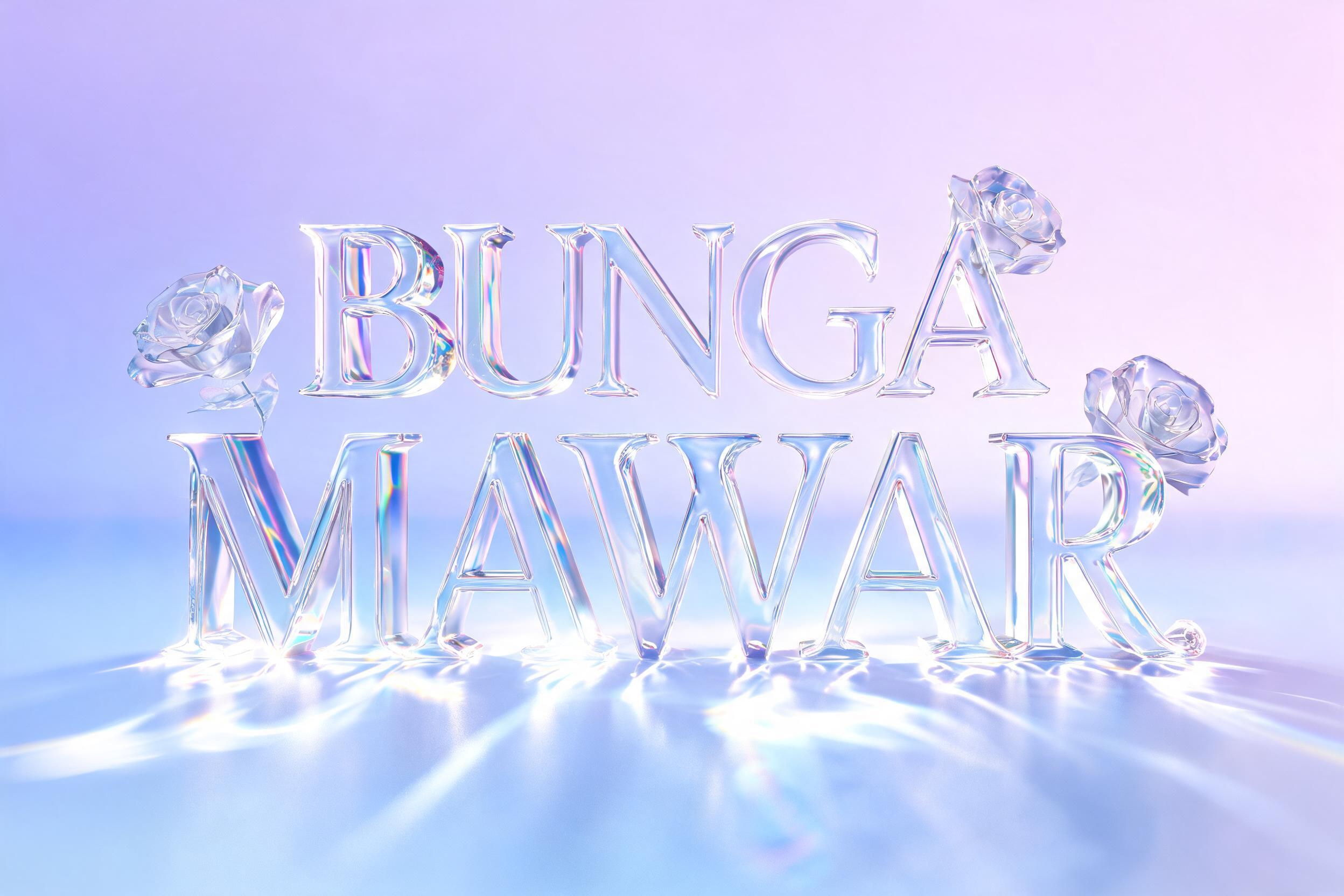 "BUNGA MAWAR" — Glass | AI Text Effect Generator