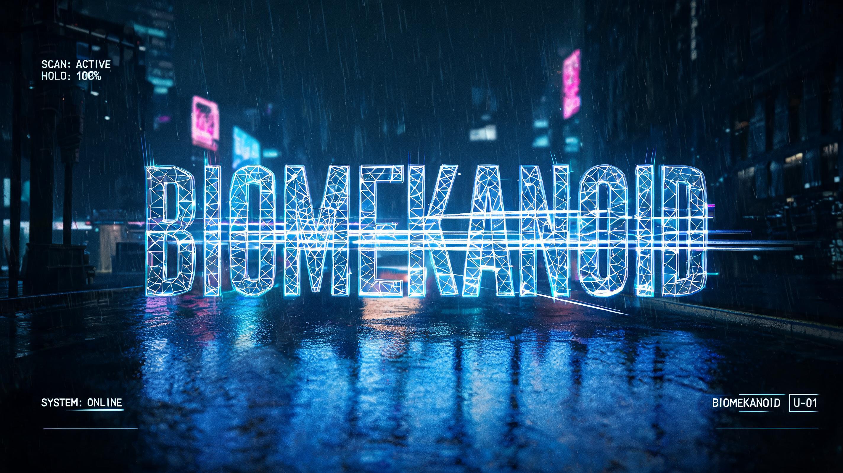 "biomekanoid" — Futuristic | AI Text Effect Generator