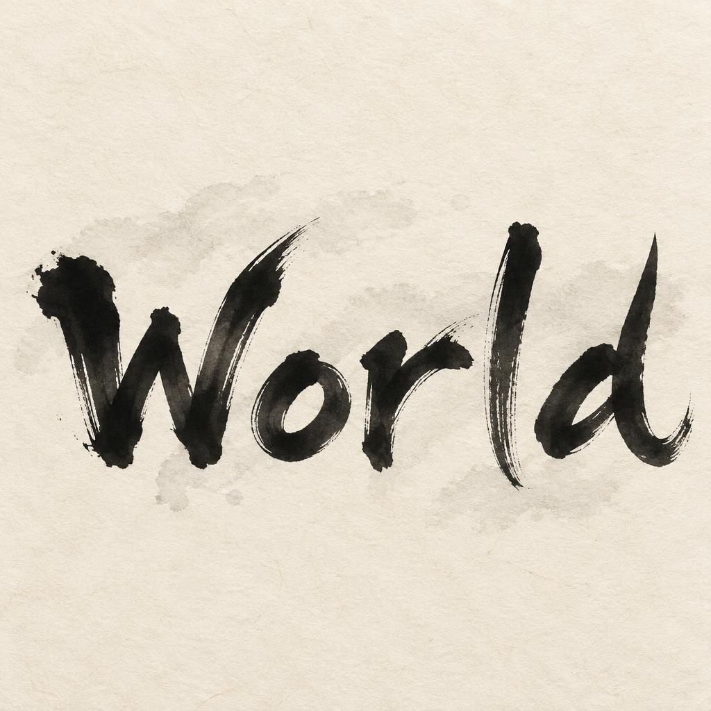 "World" — Brush Japanese Ink | AI Text Effect Generator