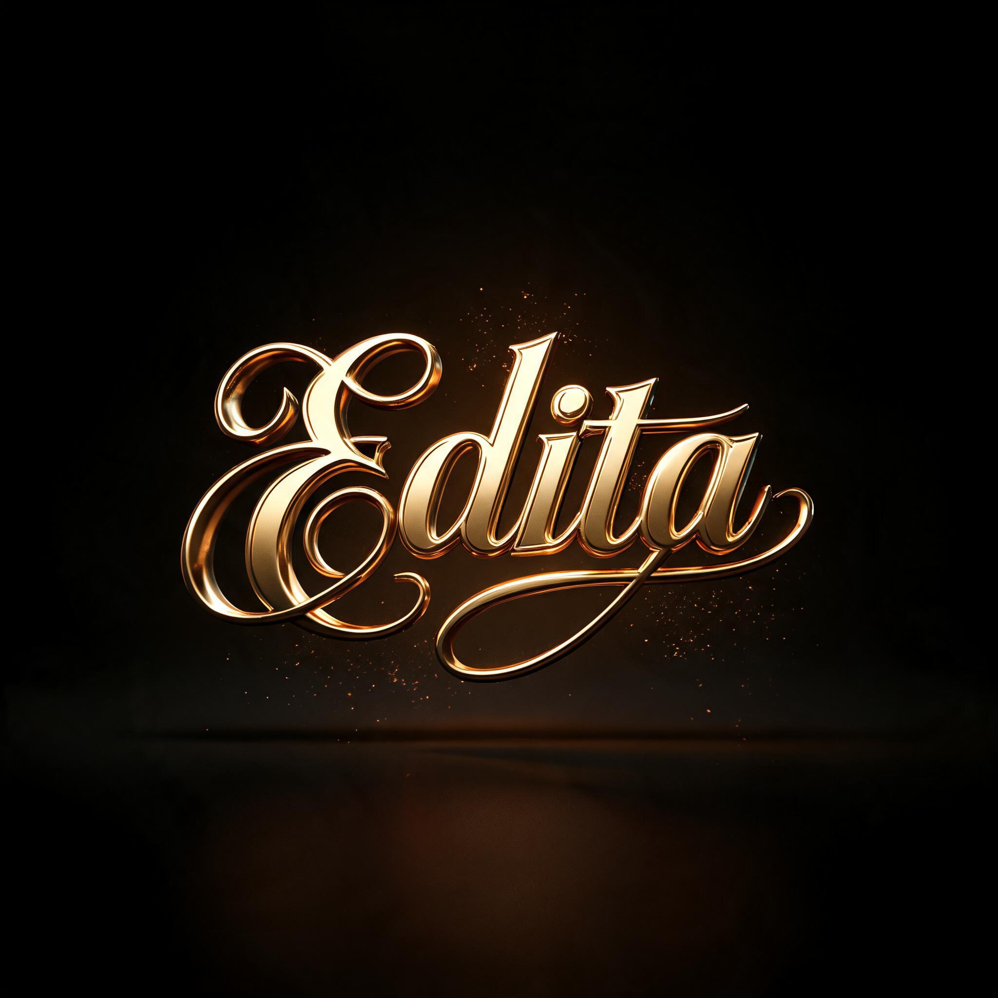 "Edita" — 3d Bold Gold | AI Text Effect Generator