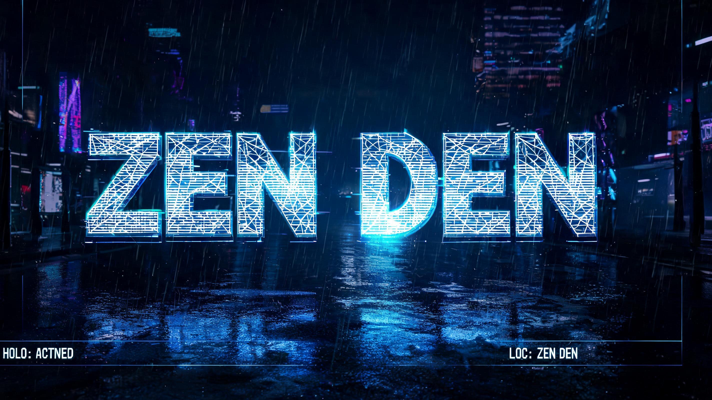 "ZEN DEN" — Futuristic | AI Text Effect Generator