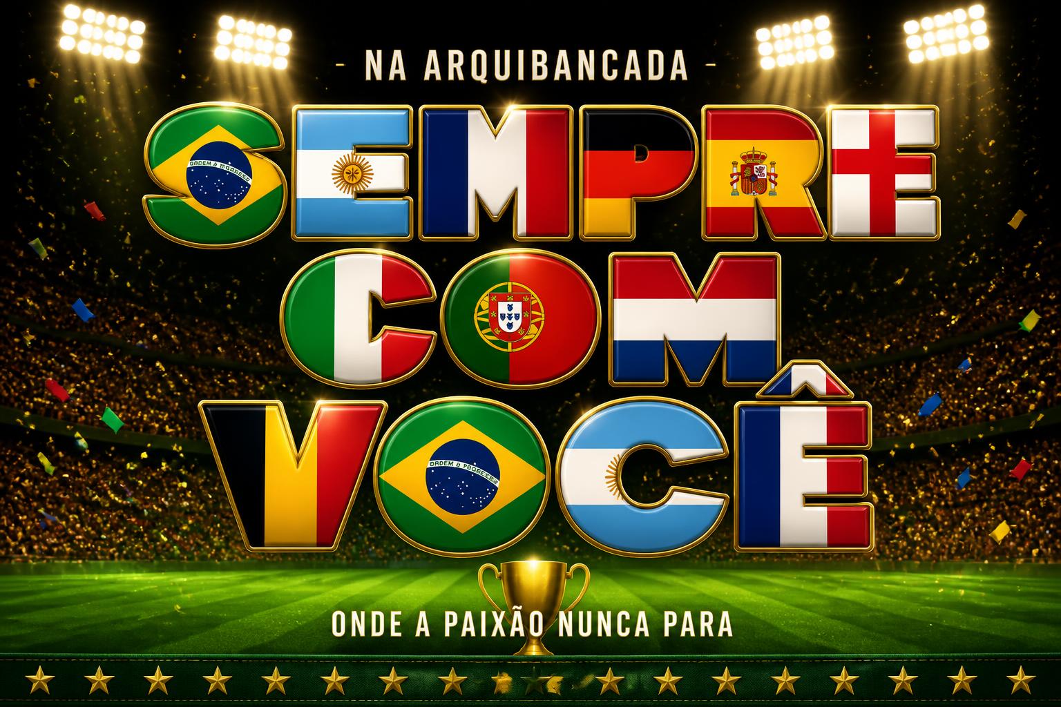 SEMPRE
COM
VOCÊ
NA ARQUIBANCADA
ONDE A PAIXÃO NUNCA PARA