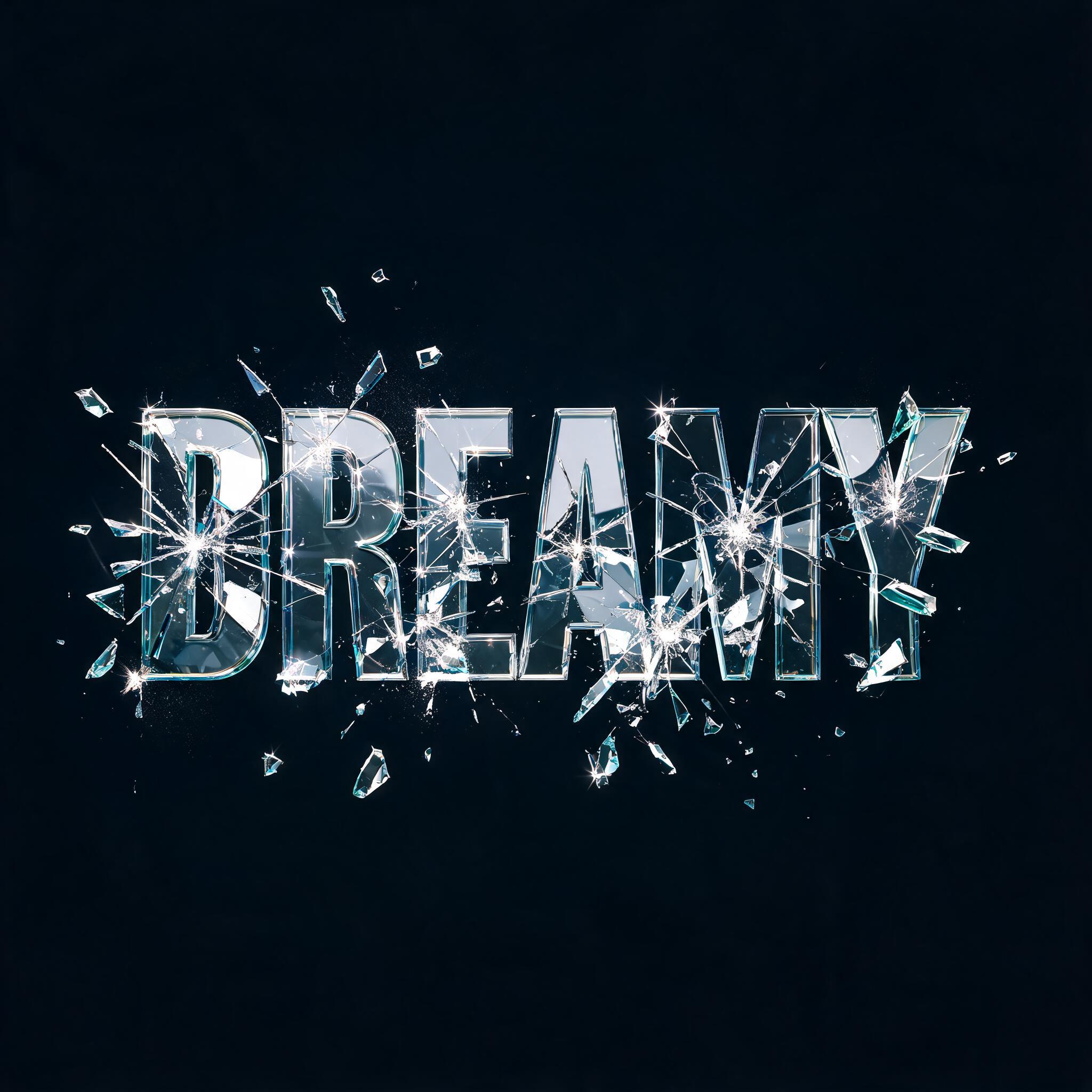 "DREAMY" — Glass Broken | AI Text Effect Generator