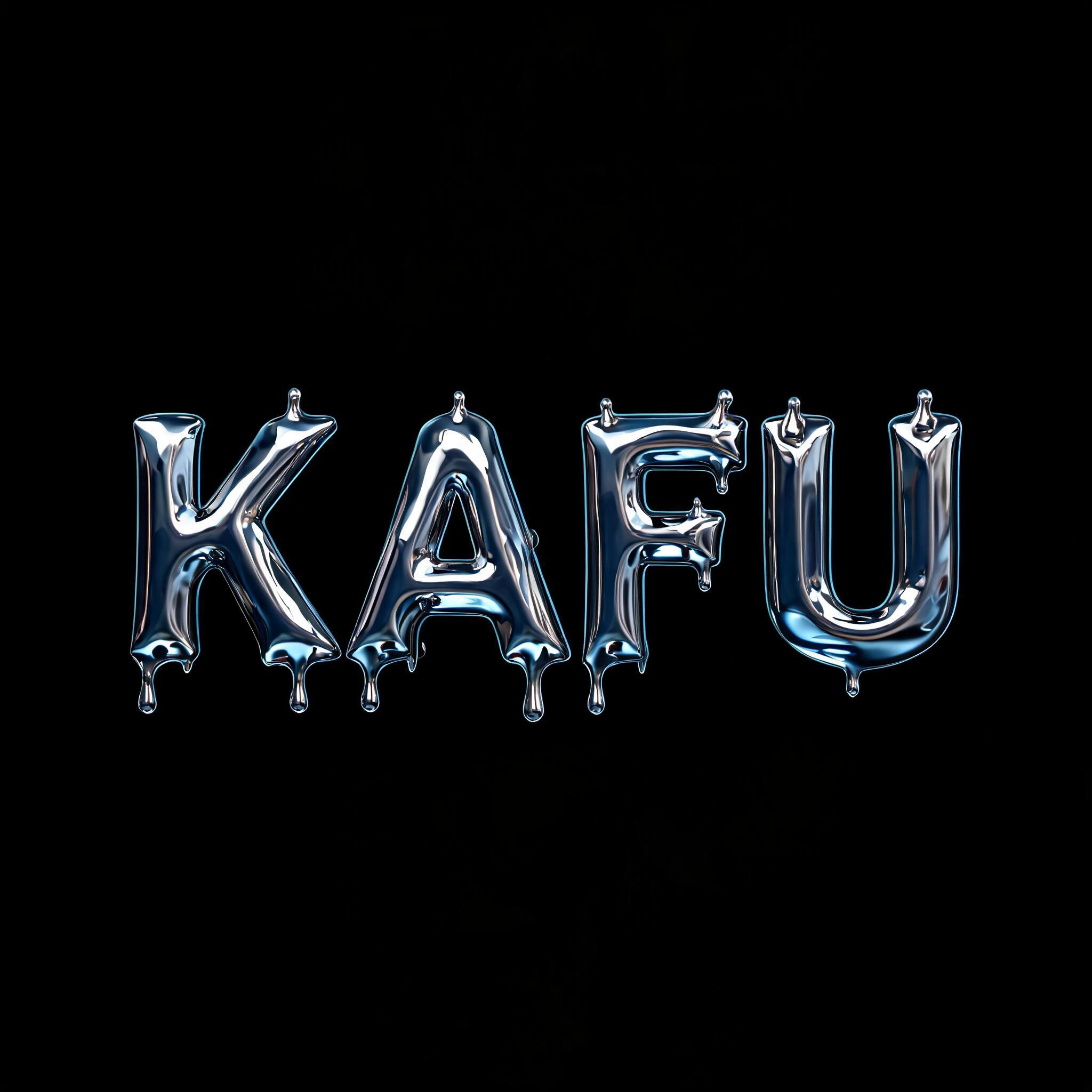 "KAFU" — Chrome Metal 3d | AI Text Effect Generator