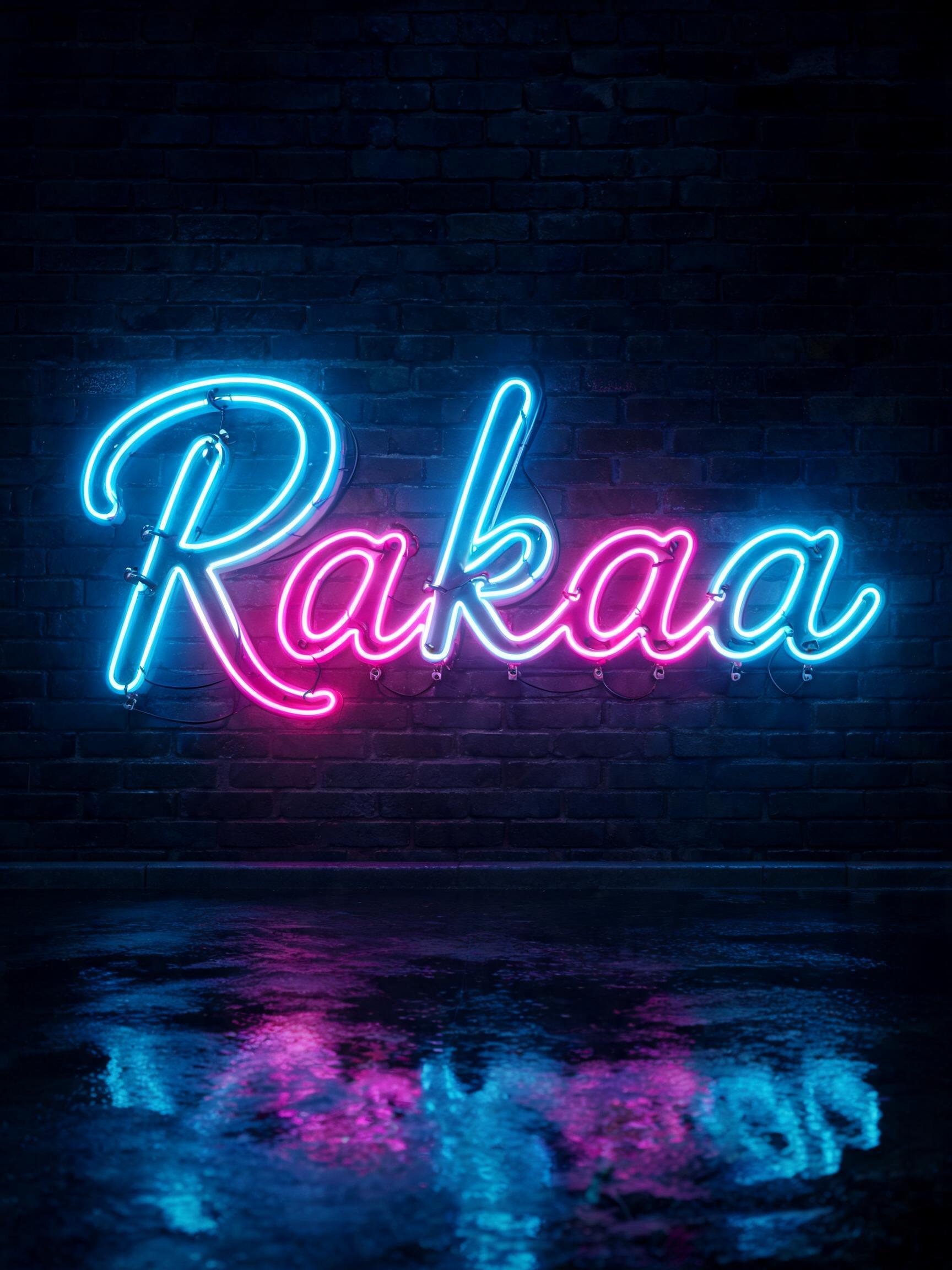 "Rakaa" — Neon Glow | AI Text Effect Generator