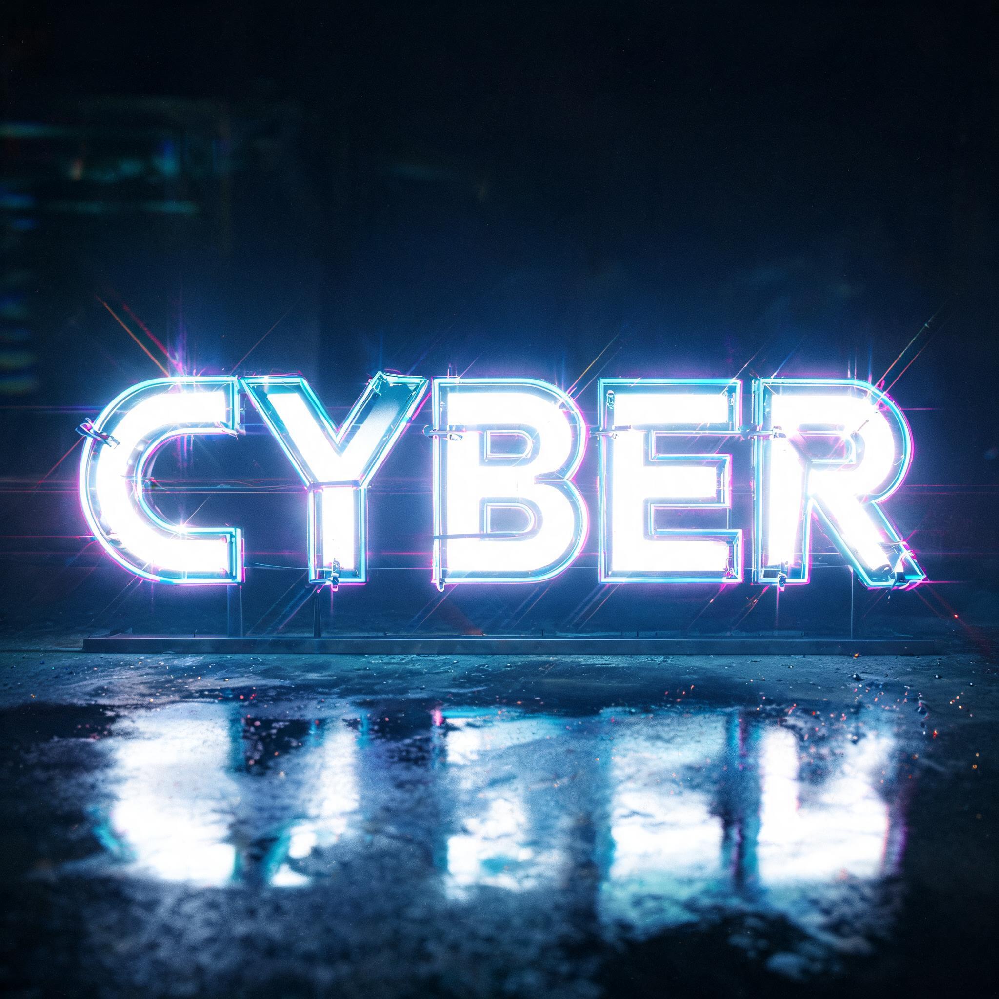 "CYBER" — Neon Glow | AI Text Effect Generator