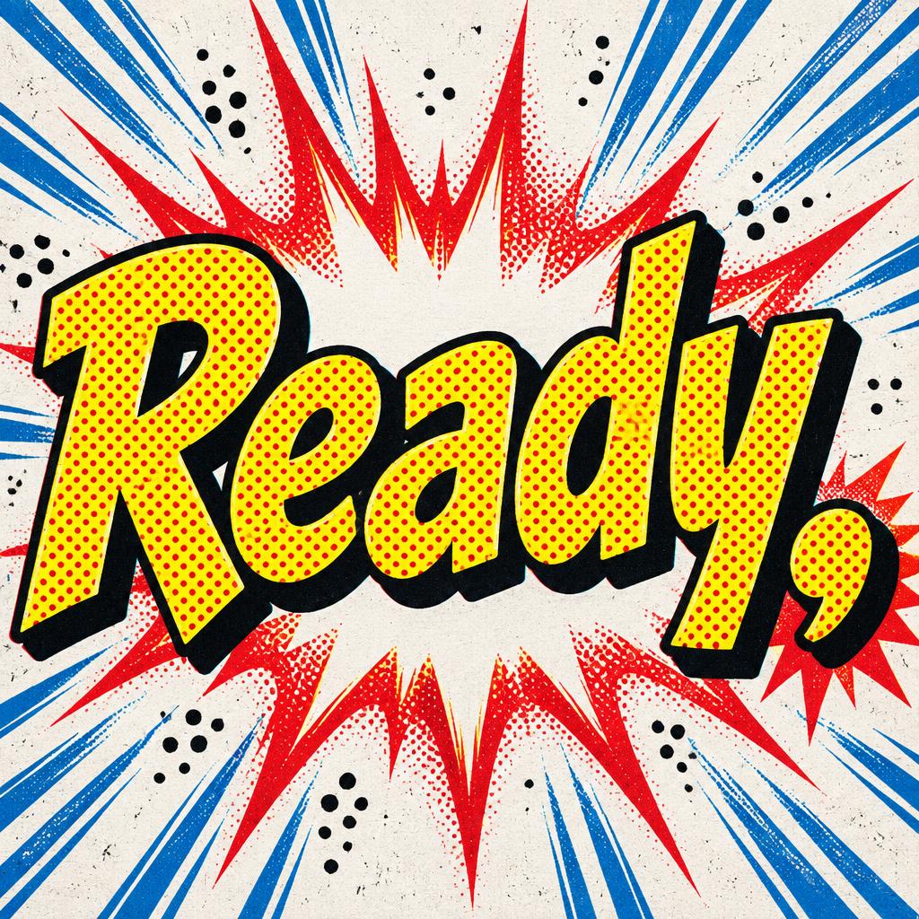 "Ready," — Comic Book | AI Text Effect Generator