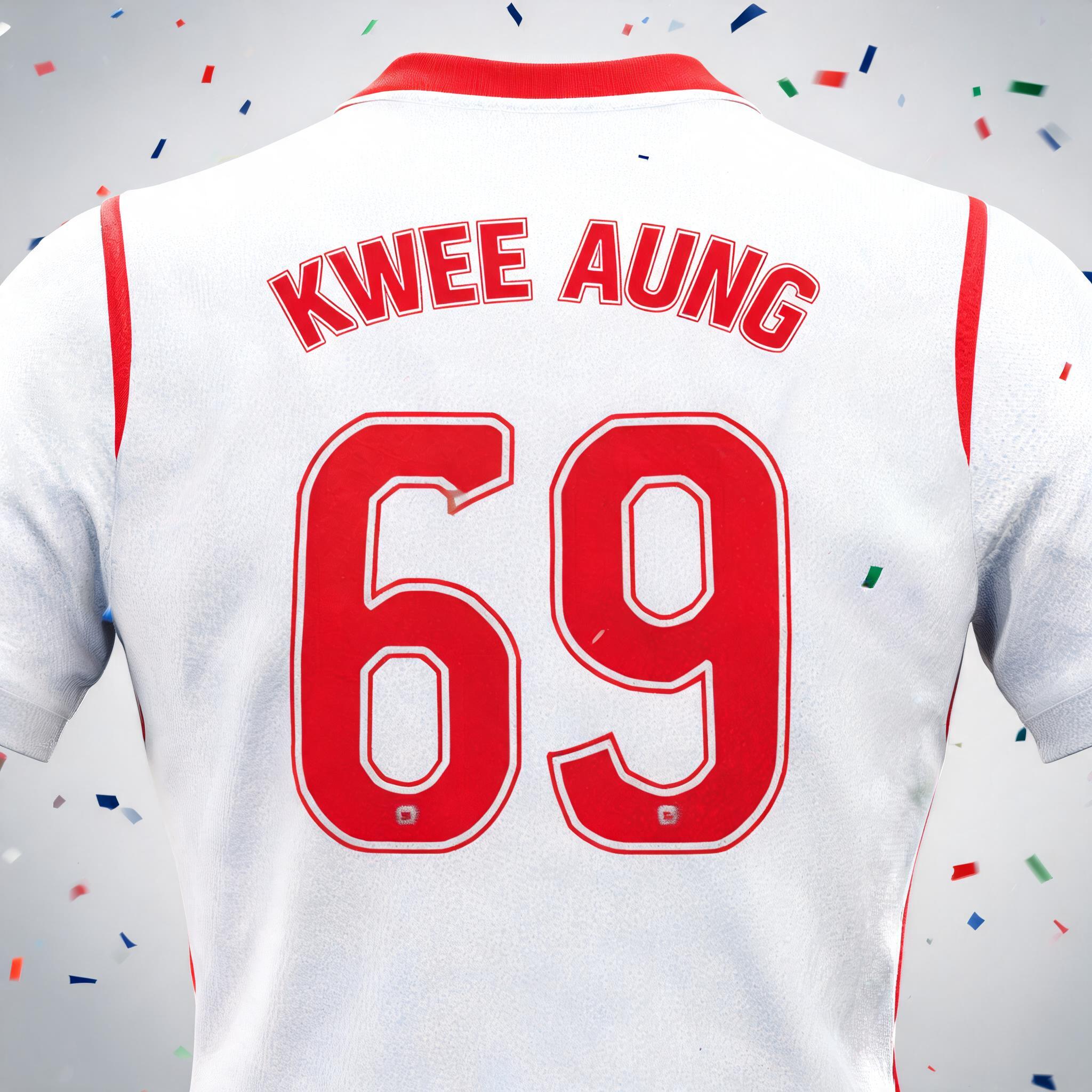 "KWEE AUNG
69" — Sports Football | AI Text Effect Generator