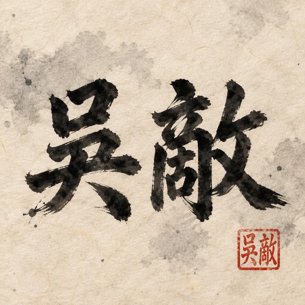 "吳敵" — Brush Chinese Ink | AI Text Effect Generator