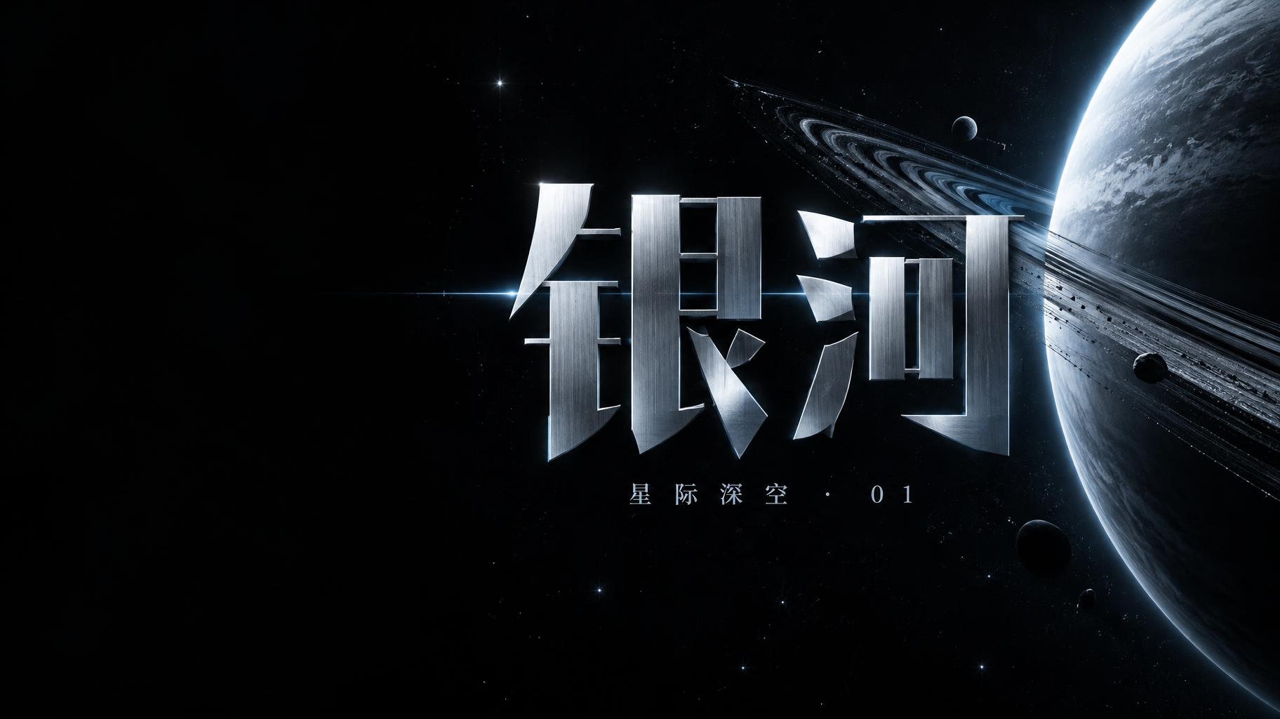 "银河
星际深空 · 01" — Cinematic Scifi text effect
