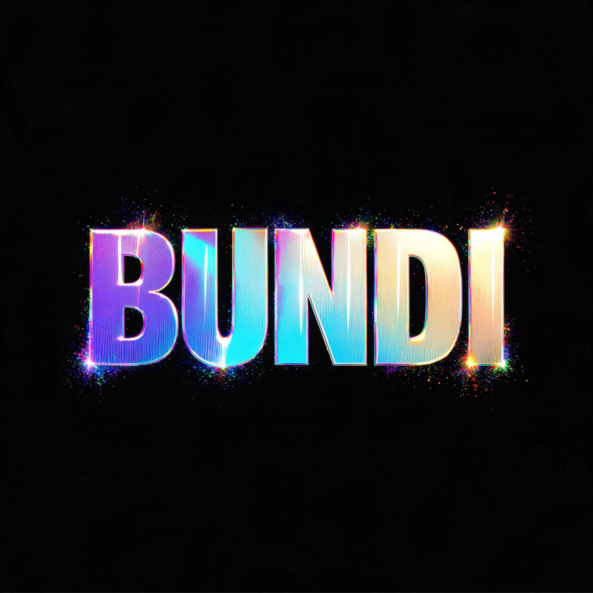 "Bundi" — Holographic | AI Text Effect Generator