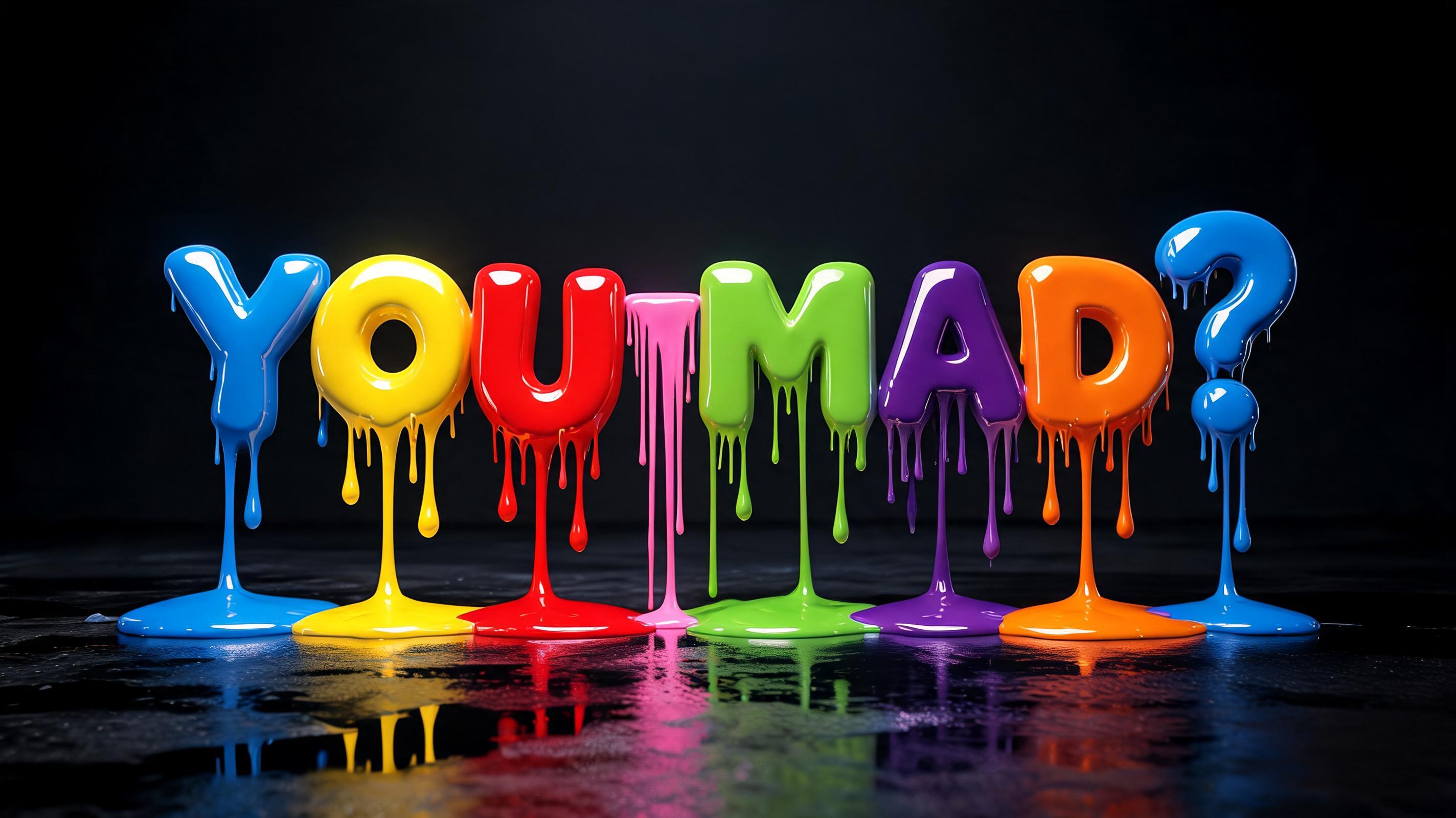 "you mad?" — Drip Font | AI Text Effect Generator
