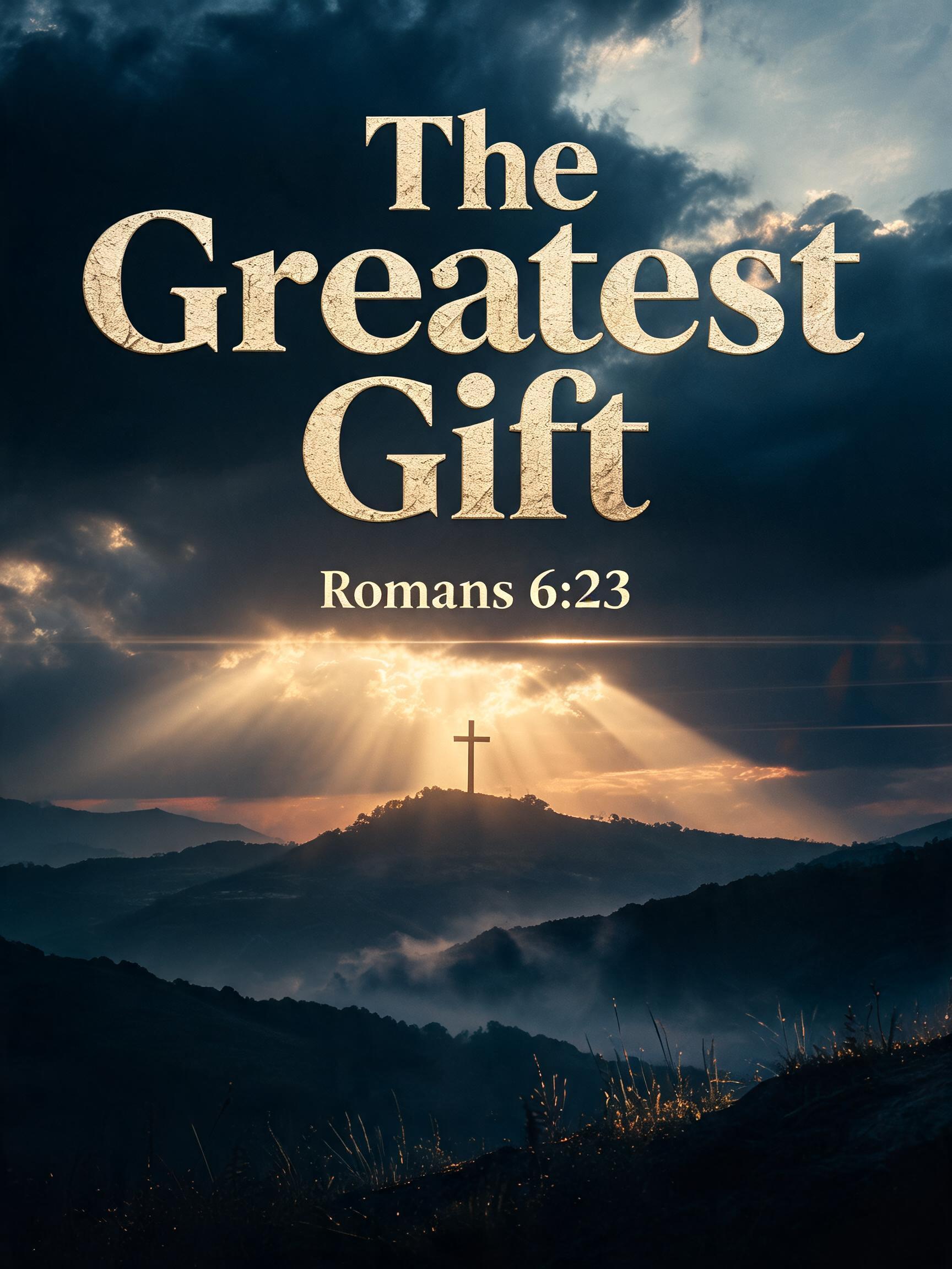 "The Greatest Gift

Romans 6:23" — Cinematic | AI Text Effect Generator
