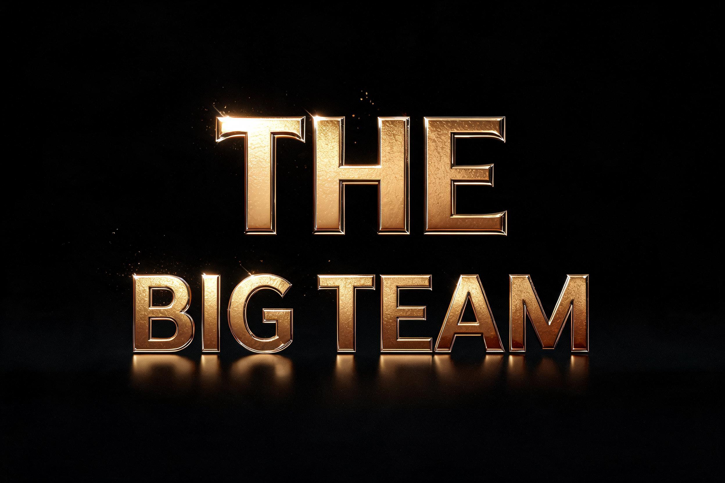 "THE BIG TEAM" — 3d Bold Gold | AI Text Effect Generator