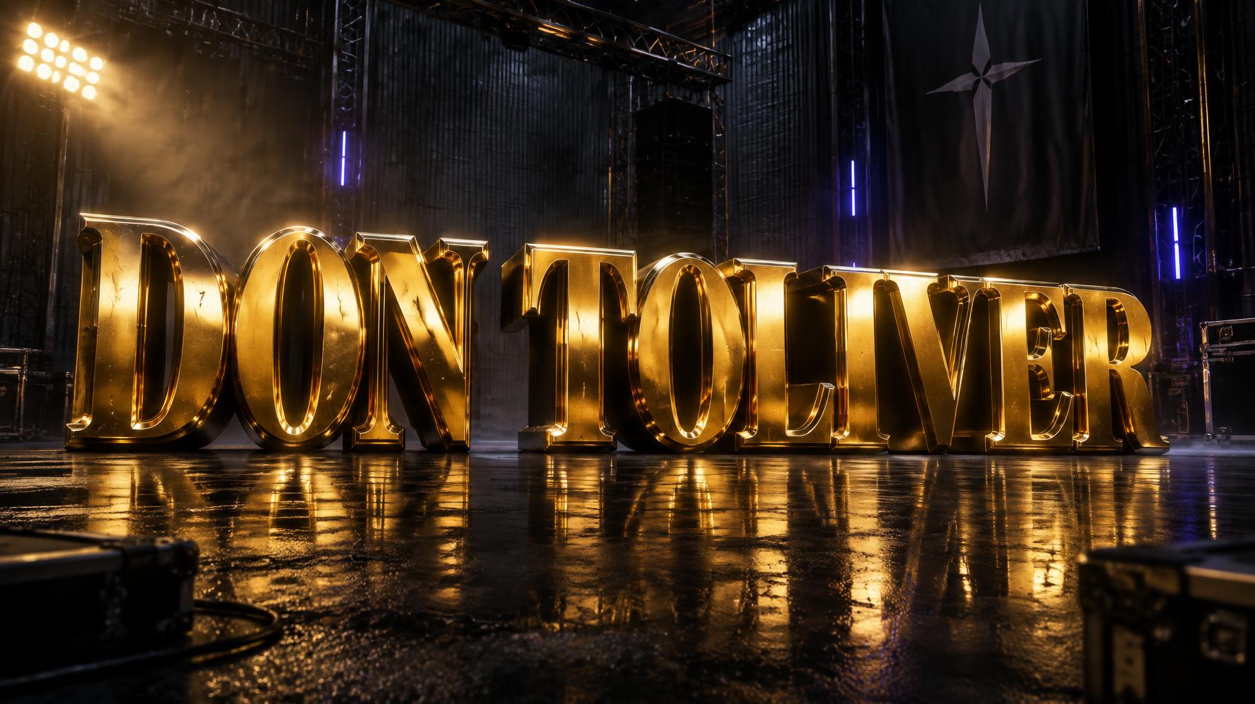 "DON TOLIVER" — Metallic | AI Text Effect Generator