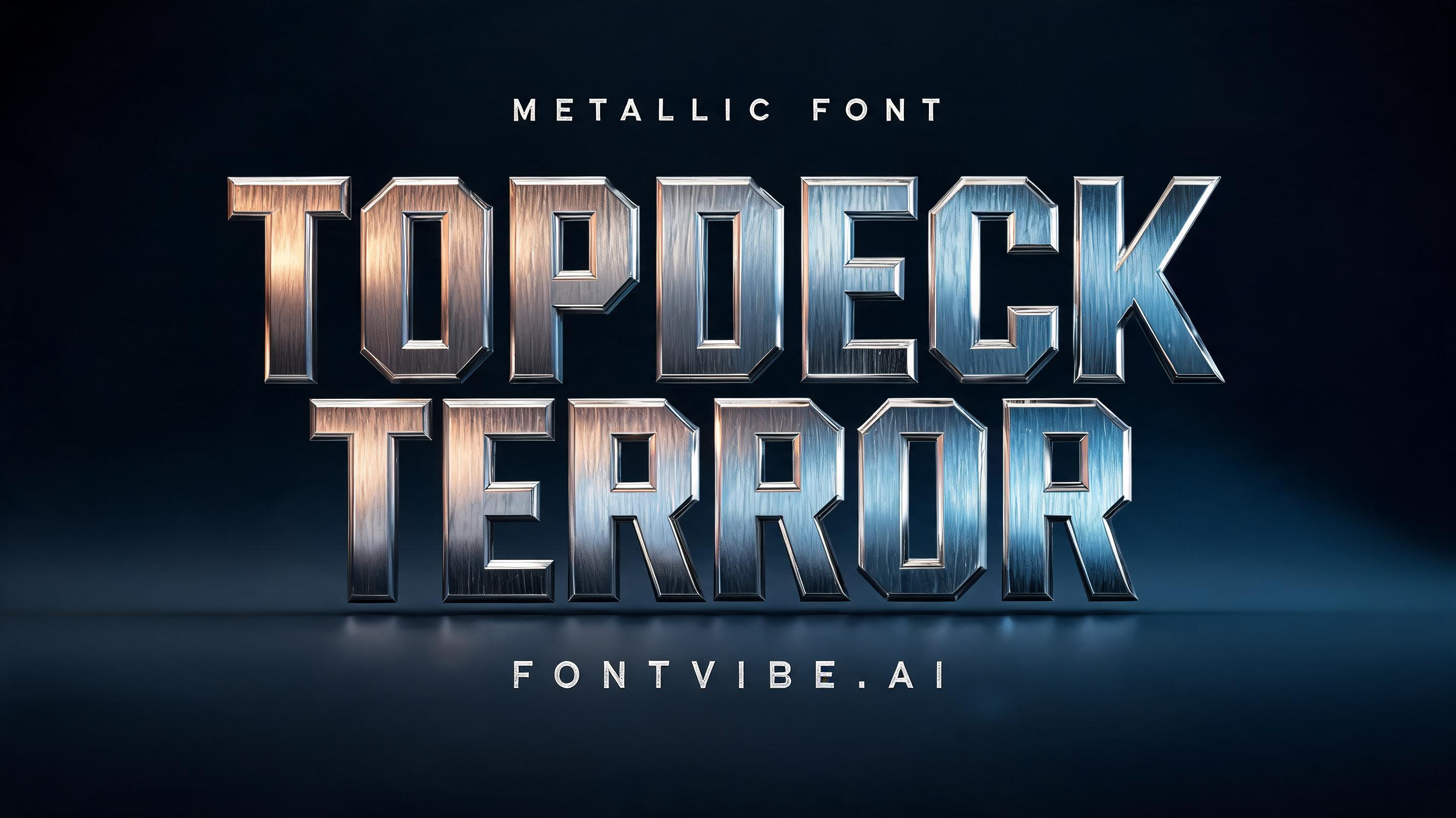 "TOPDECK
TERROR" — Metallic | AI Text Effect Generator