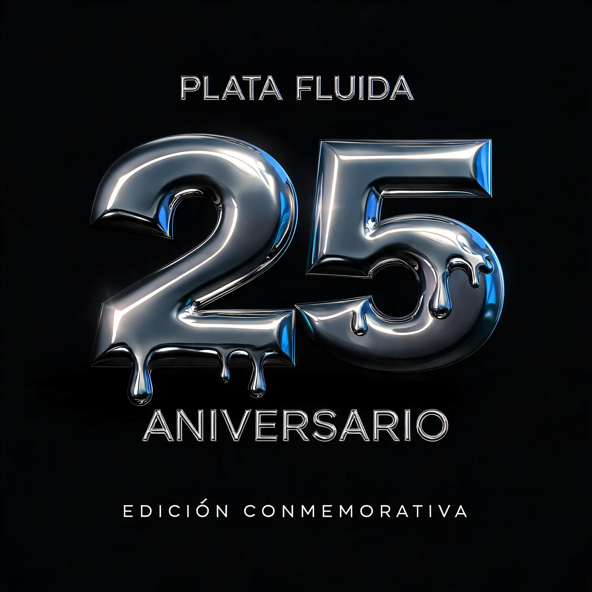 "25
PLATA FLUIDA
ANIVERSARIO
EDICIÓN CONMEMORATIVA" — Chrome Metal 3d | AI Text Effect Generator