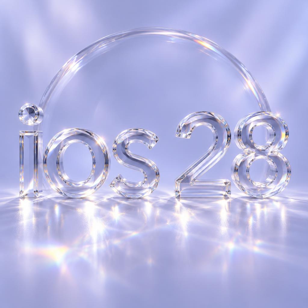 "ios 28" — Glass | AI Text Effect Generator