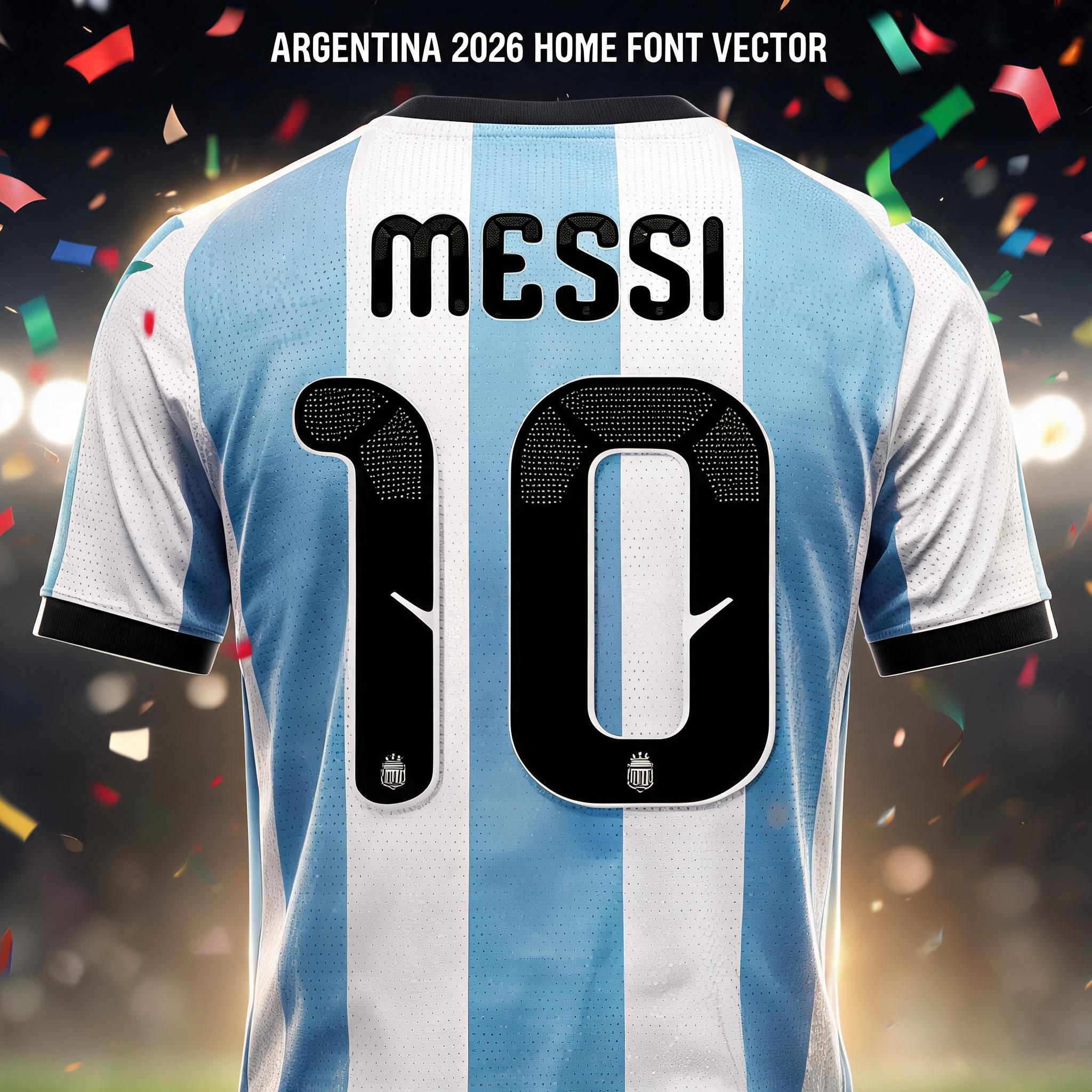 "Argentina 2026 Home Font Vector
Messi
10" — Sports Football | AI Text Effect Generator
