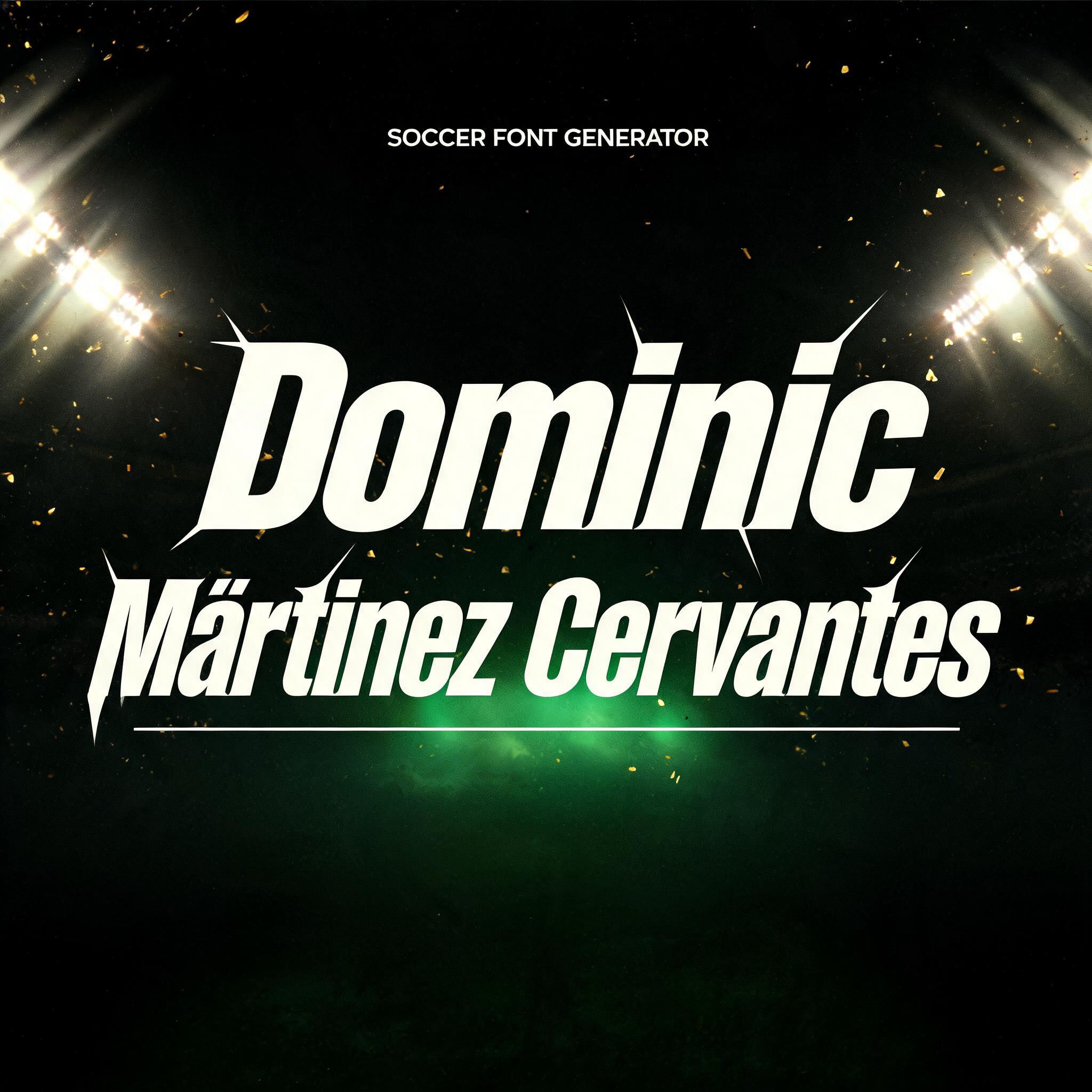 "Dominic Mártinez Cervantes" — Sports Football | AI Text Effect Generator