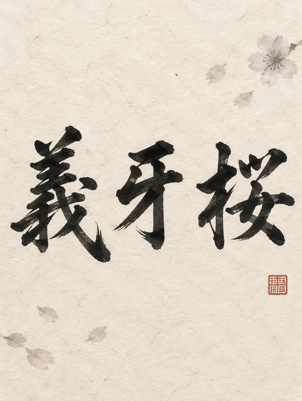 "義牙桜" — Brush Japanese Ink | AI Text Effect Generator
