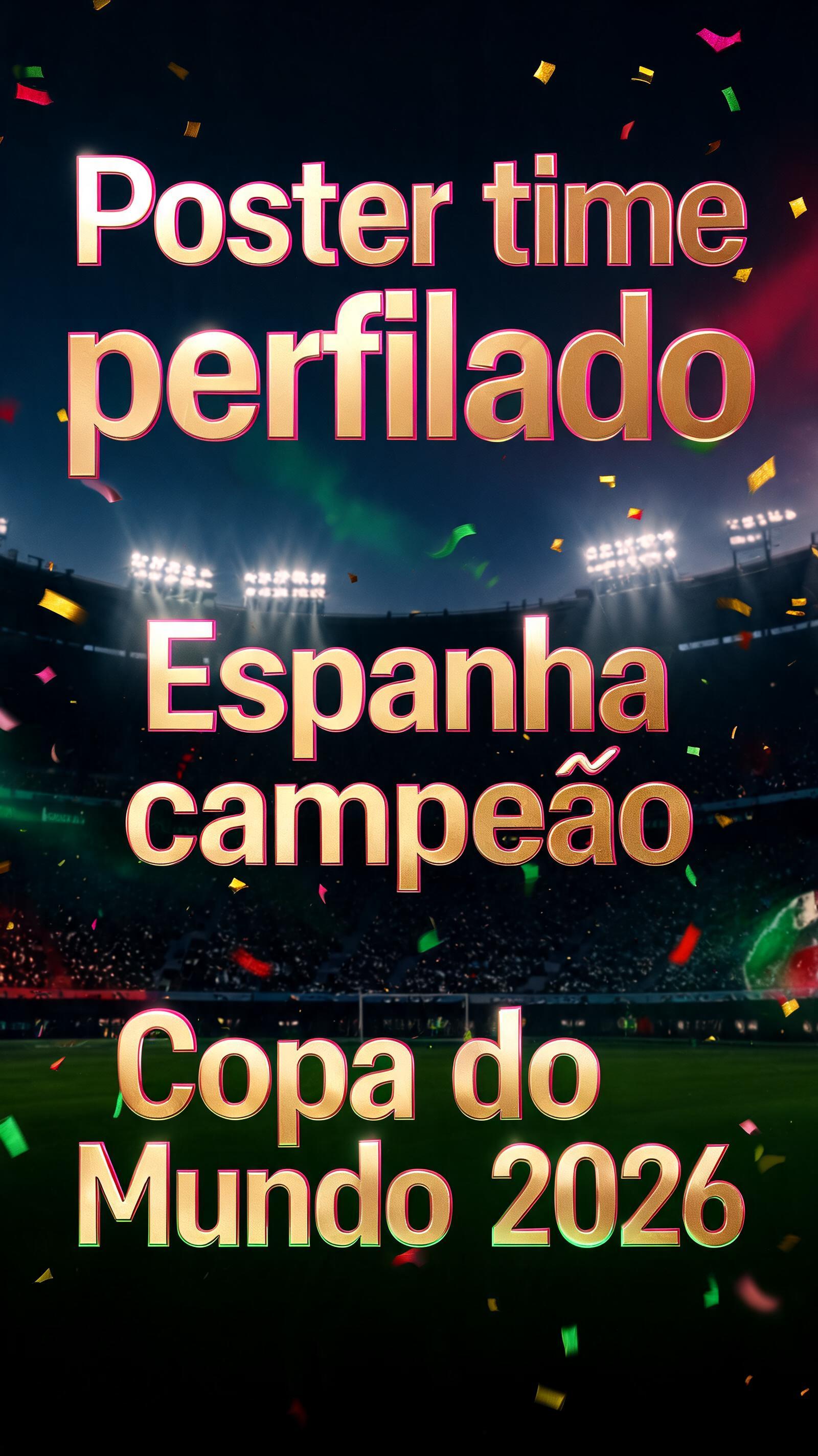 "Poster time perfilado Espanha campeão Copa do Mundo 2026." — Sports Football | AI Text Effect Generator