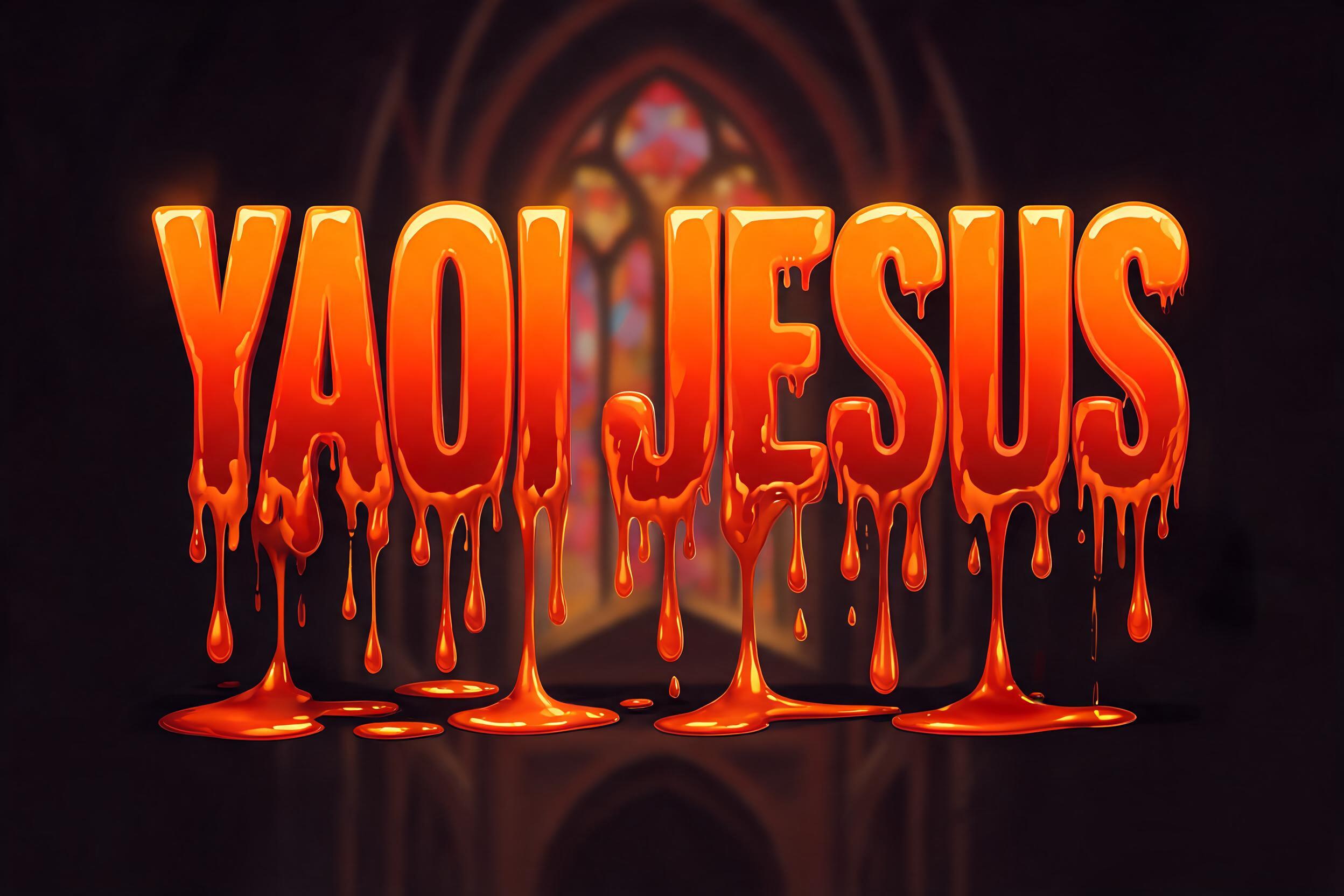 "Yaoi Jesus" — Drip Font Melting | AI Text Effect Generator