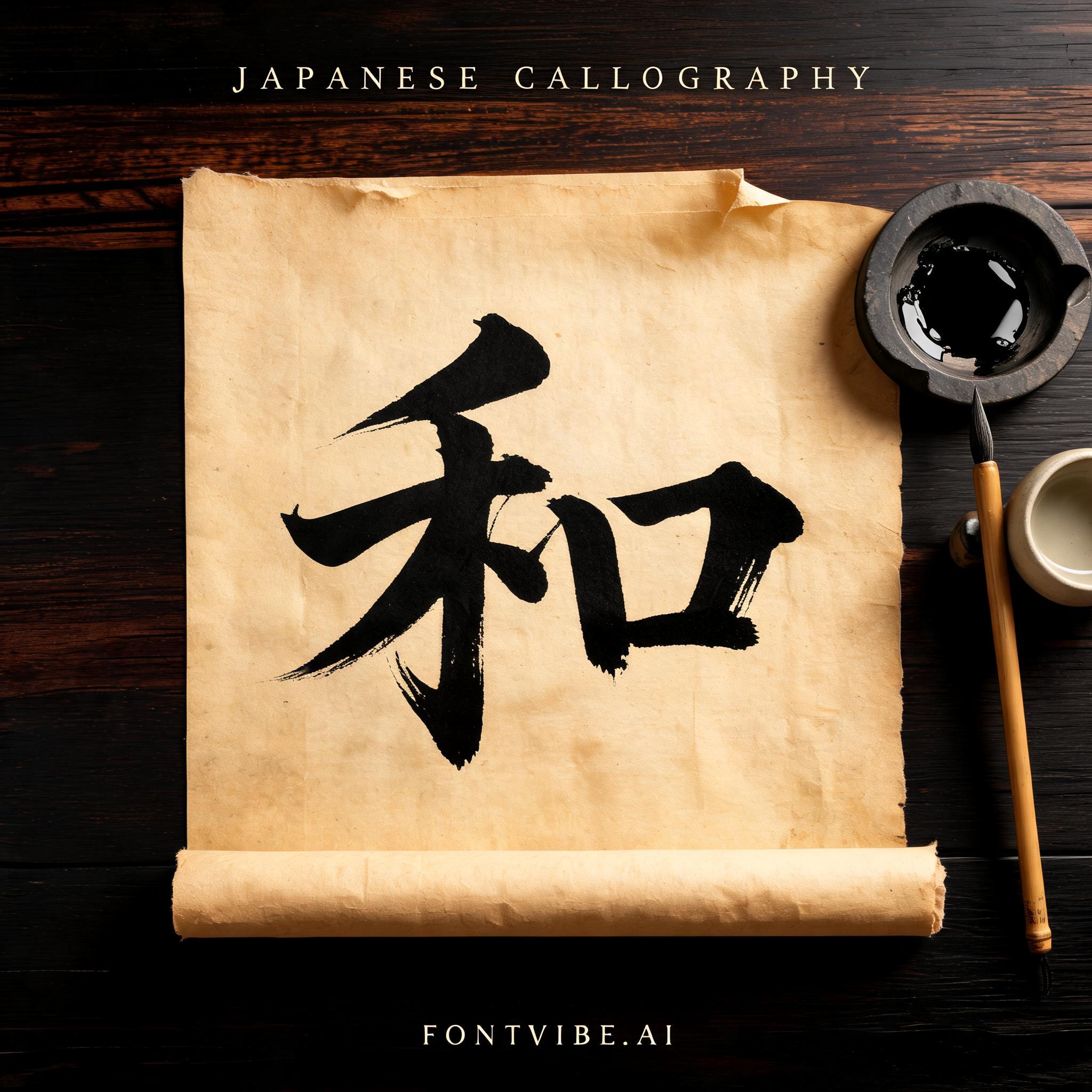 "和" — Brush Japanese Ink | AI Text Effect Generator