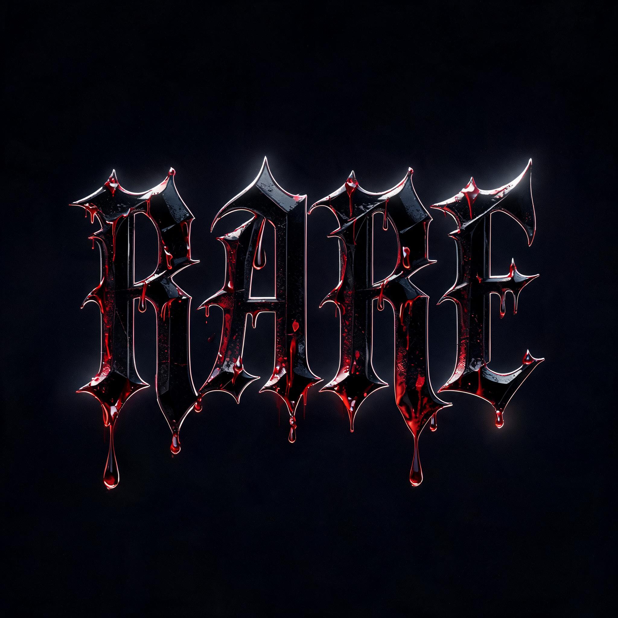 "RARE" — Drip Font Blood | AI Text Effect Generator