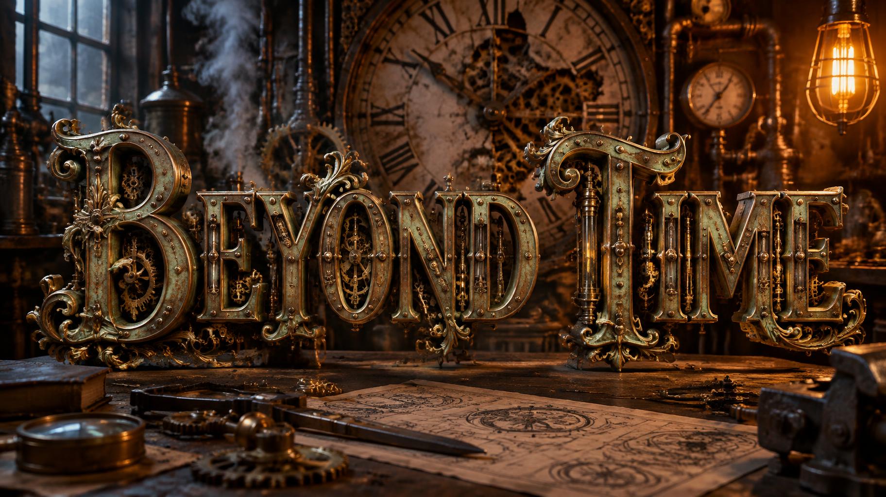 "BEYOND TIME" — Steampunk text effect