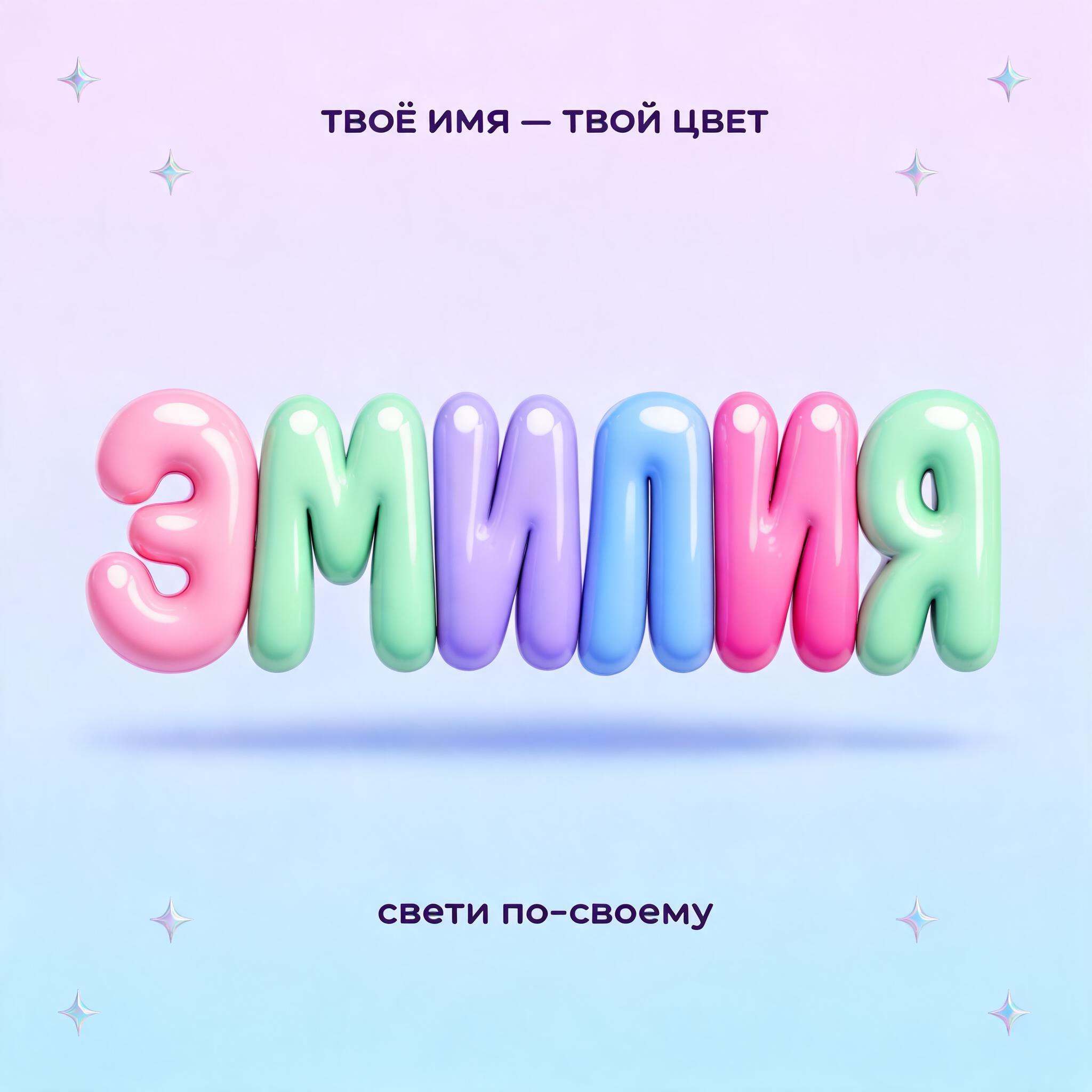 "Эмилия" — 3d Bold Inflated | AI Text Effect Generator