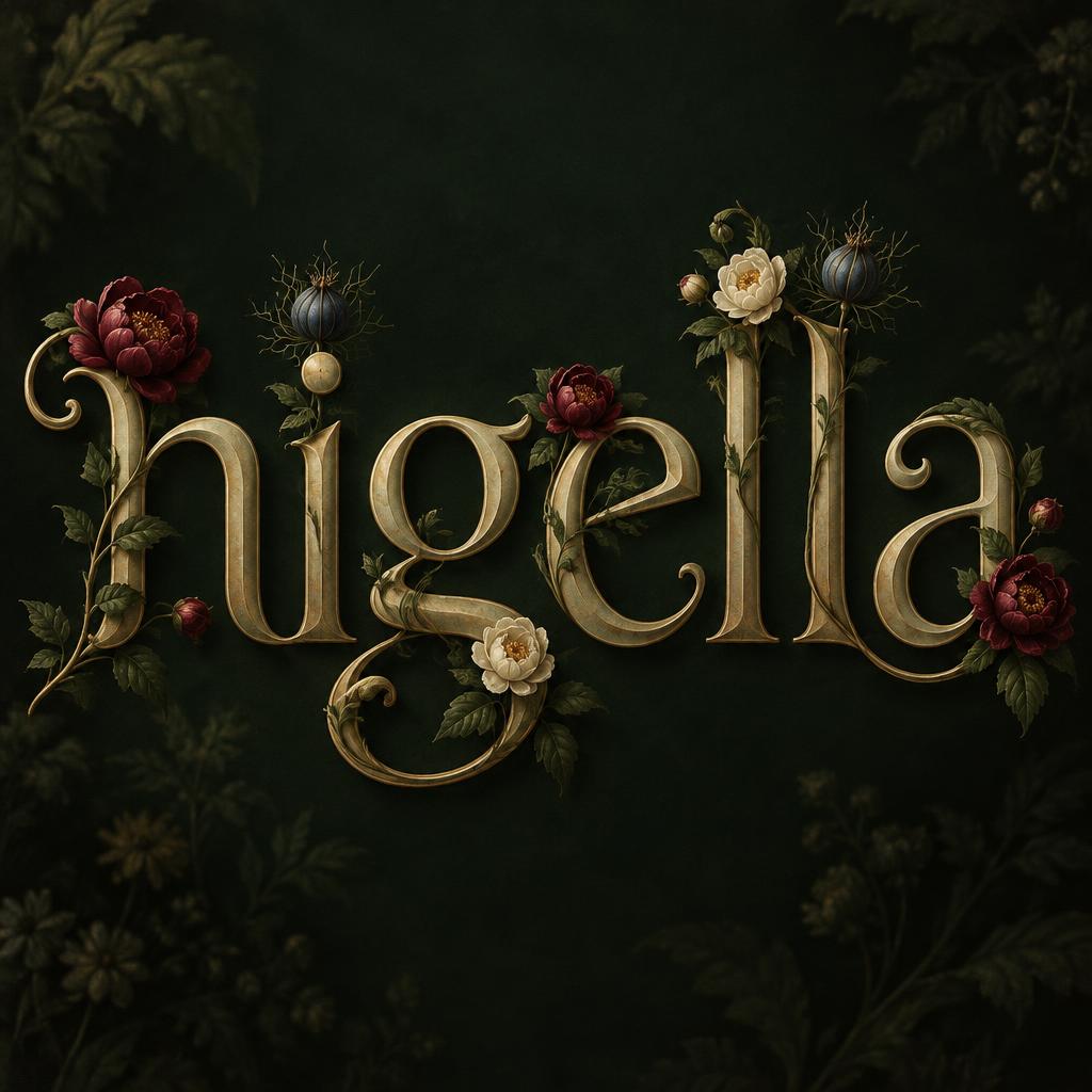 "nigella" — Floral | AI Text Effect Generator