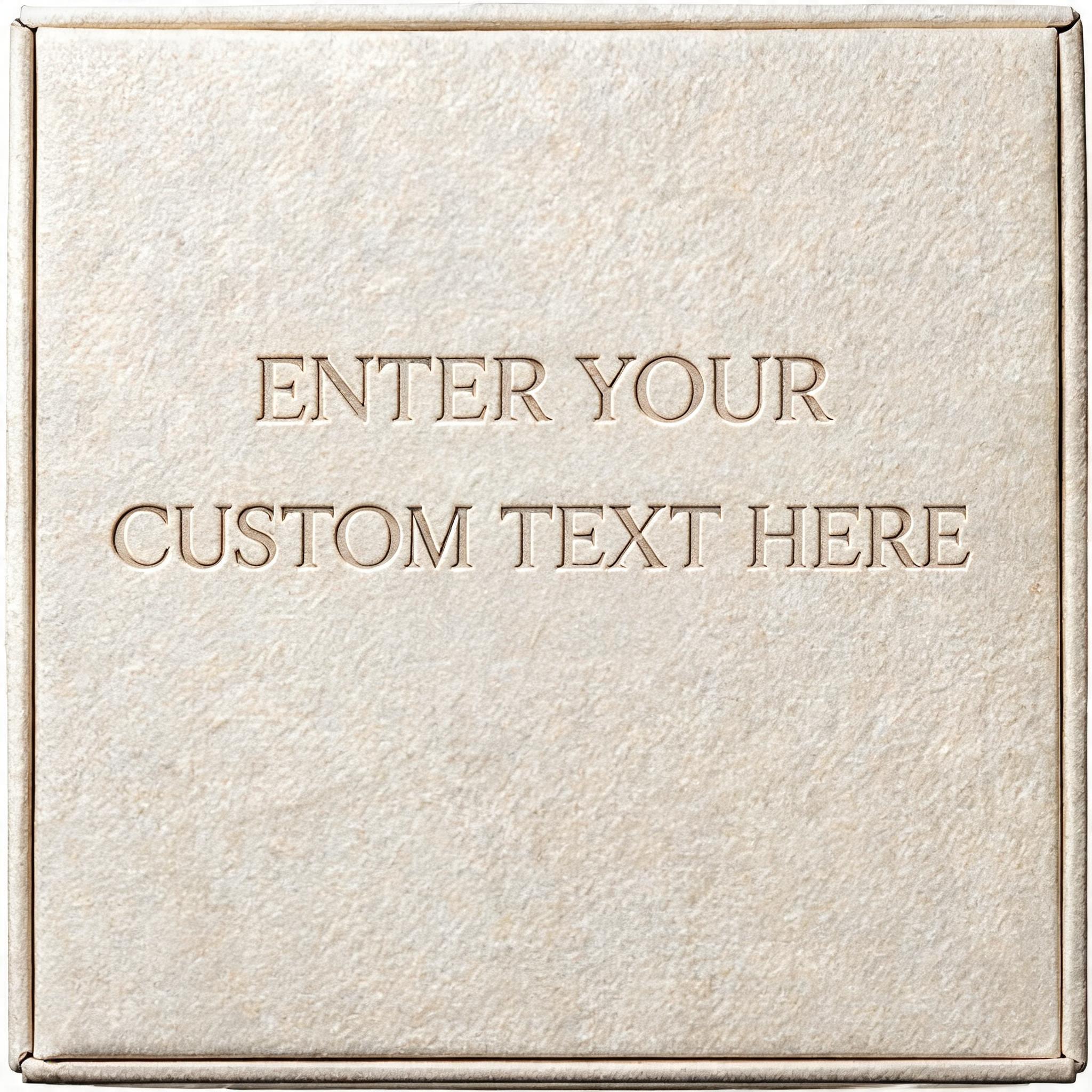 "ENTER YOUR CUSTOM TEXT HERE" — Emboss | AI Text Effect Generator