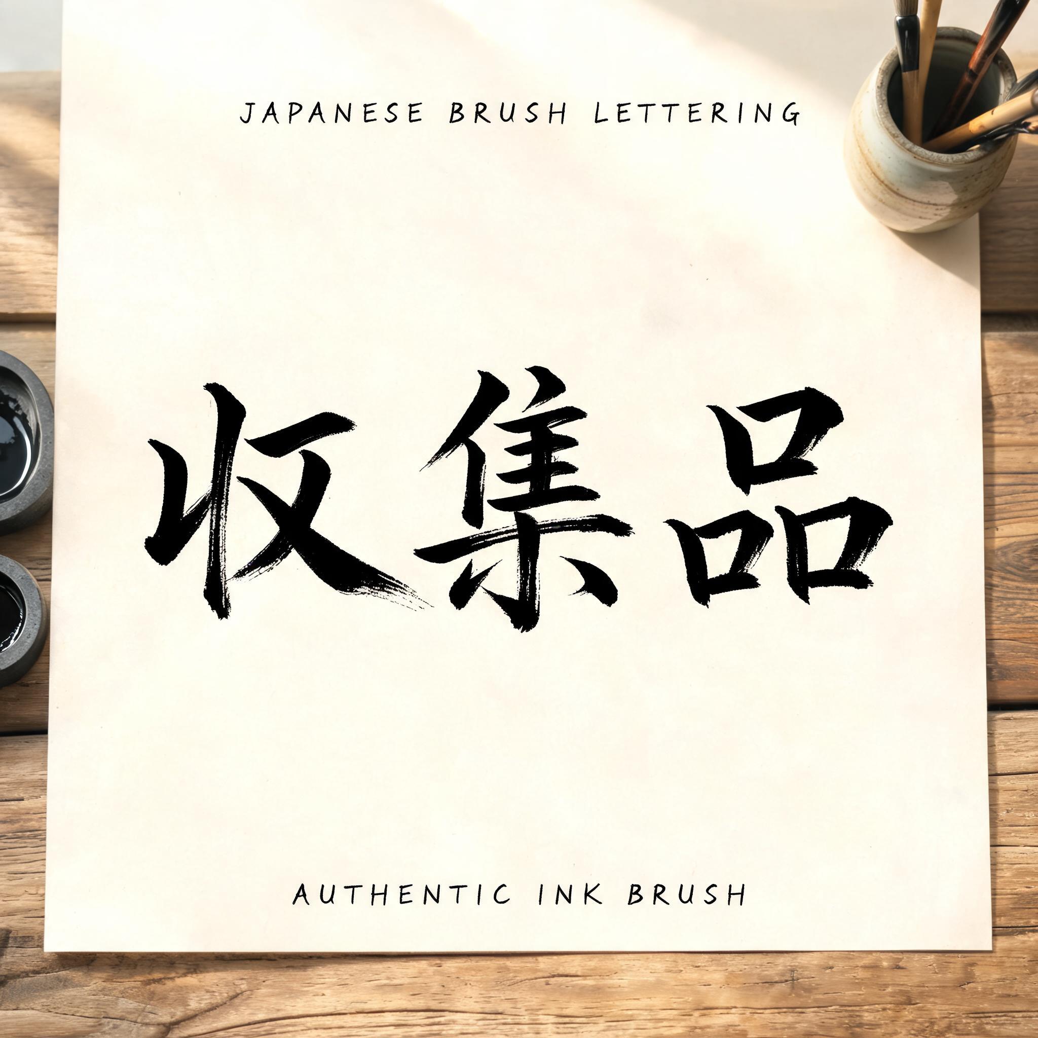 "収集品" — Brush Japanese Ink | AI Text Effect Generator