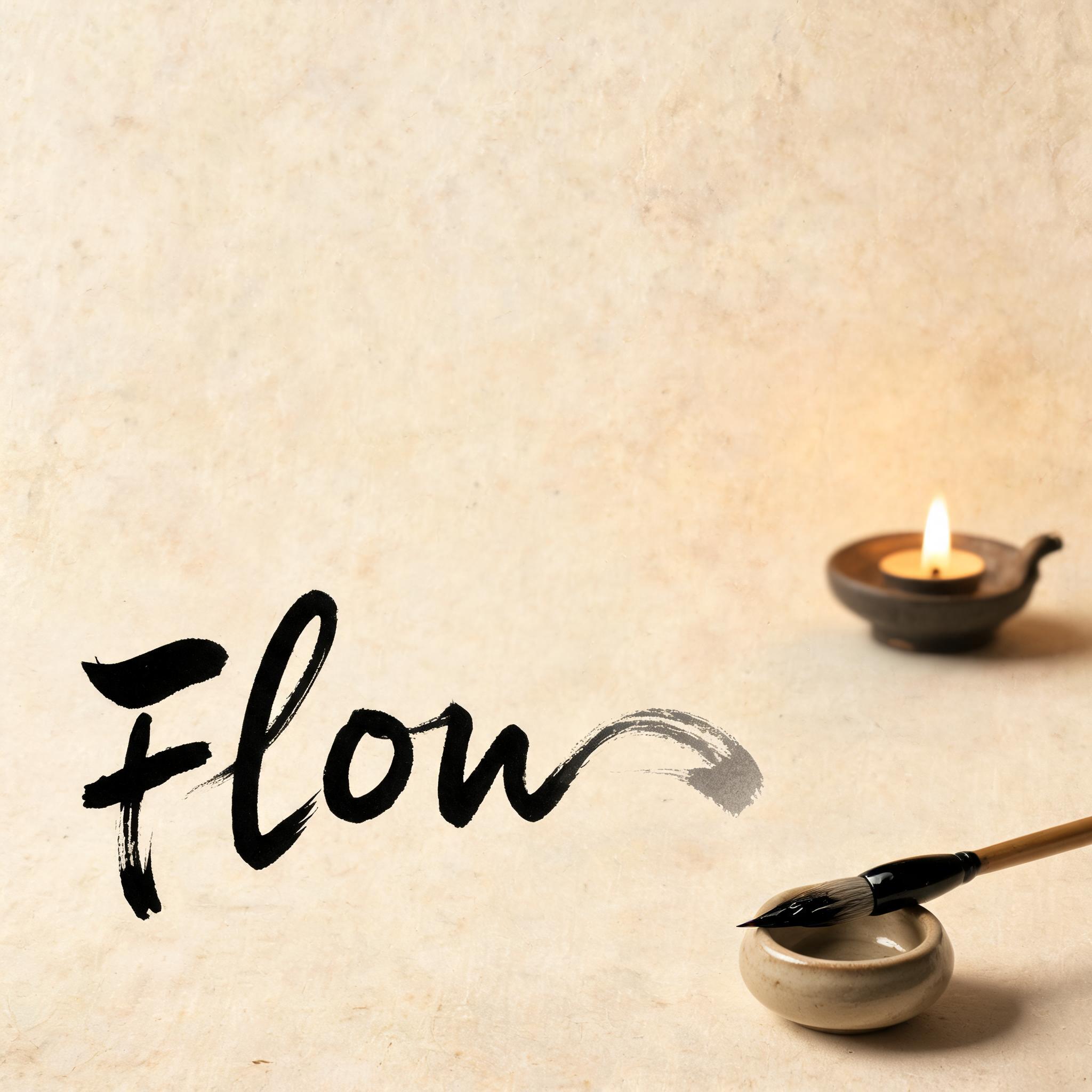 "FLOW" — Brush Japanese Ink | AI Text Effect Generator