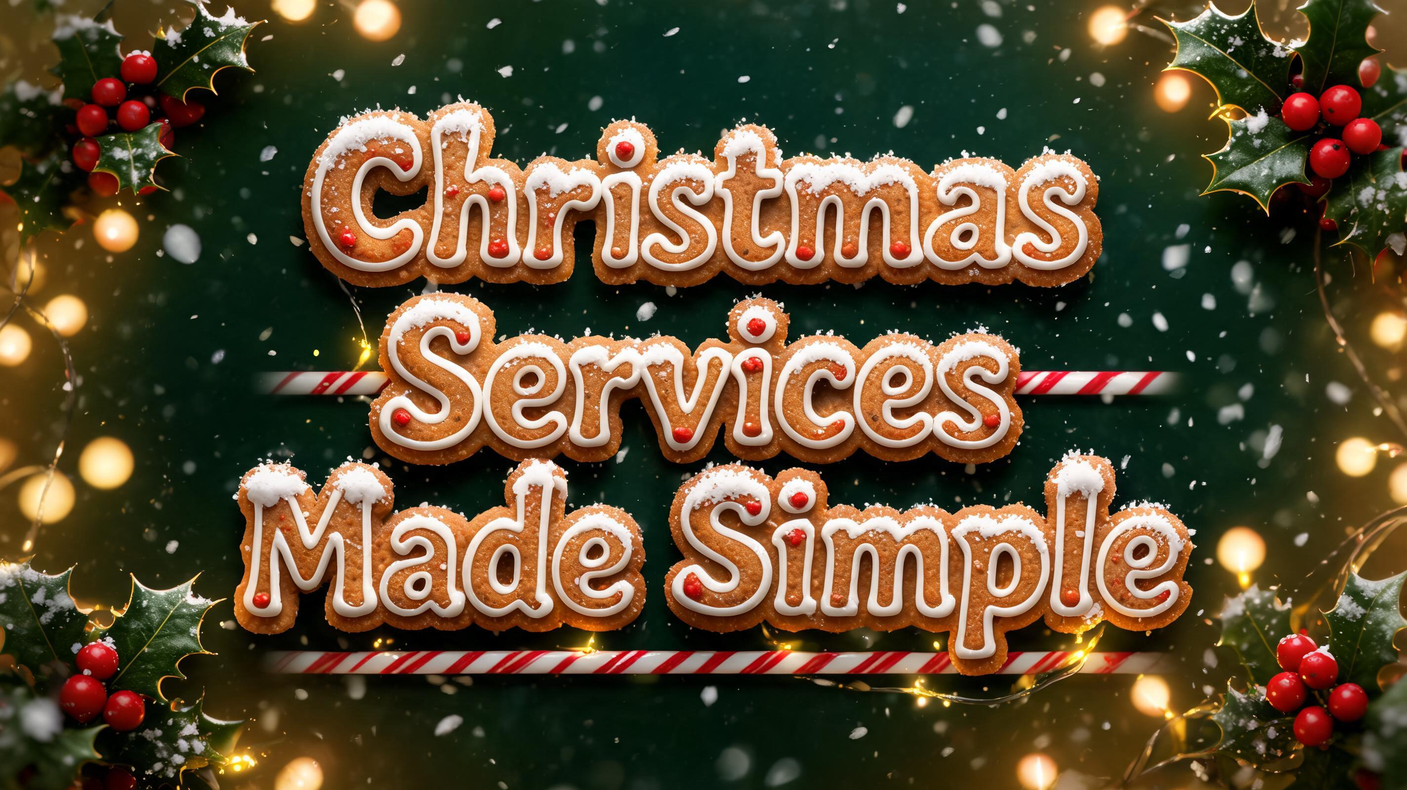 "Christmas Services Made Simple" — Christmas text effect