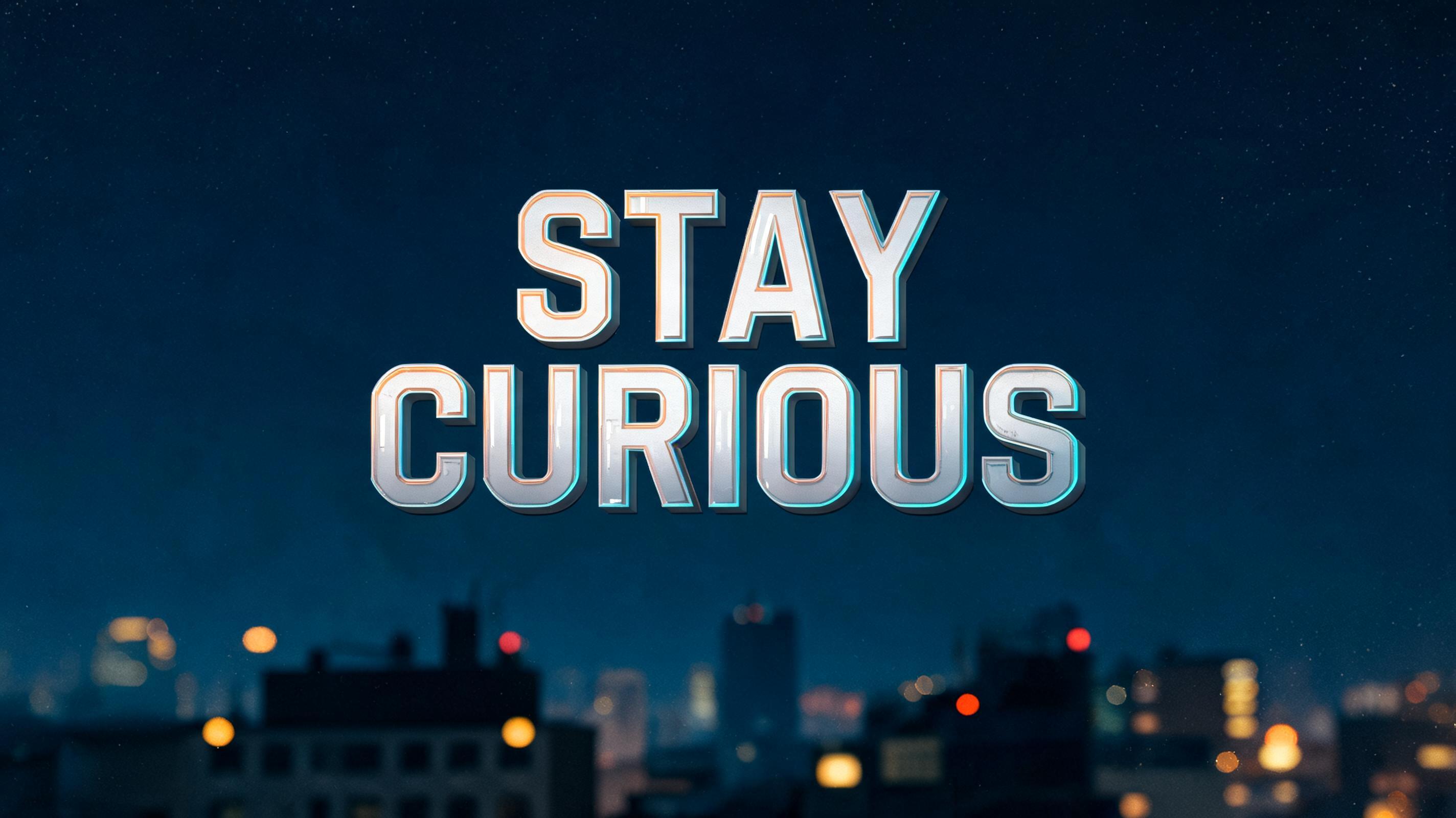 "Make me banner letters that say STAY CURIOUS across my channel header" — Cinematic Youtube Creator | AI Text Effect Generator