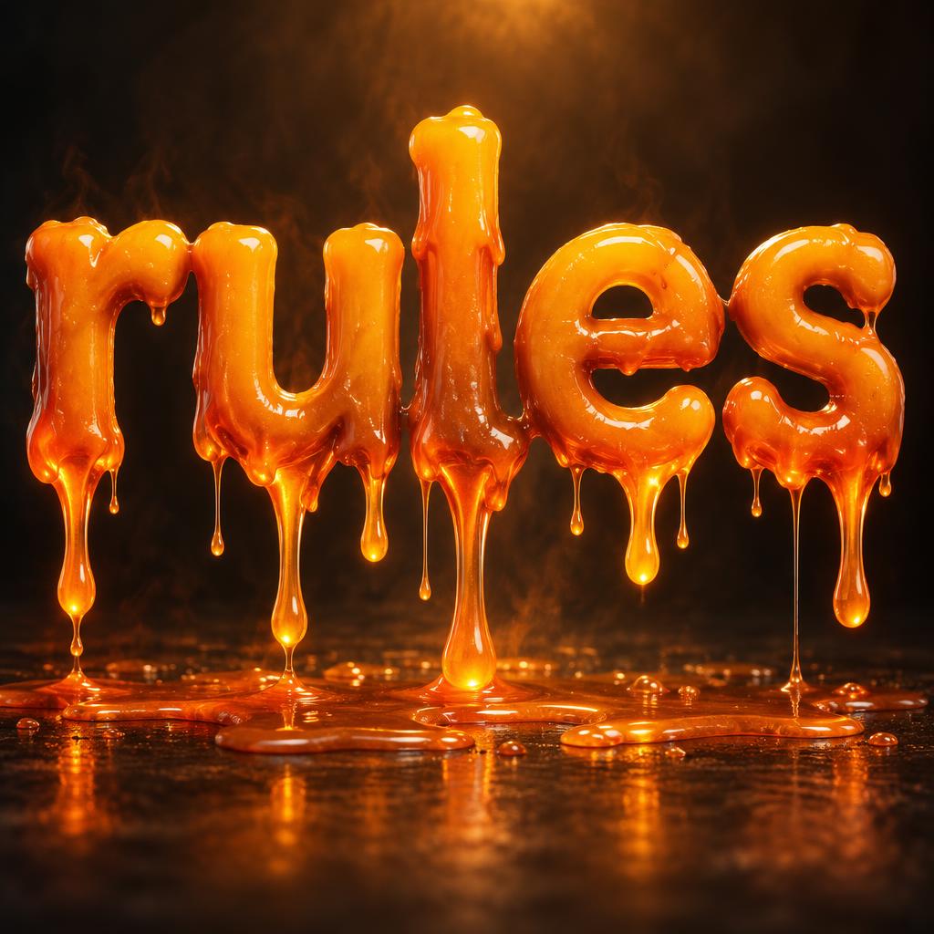 "rules" — Drip Font Melting text effect