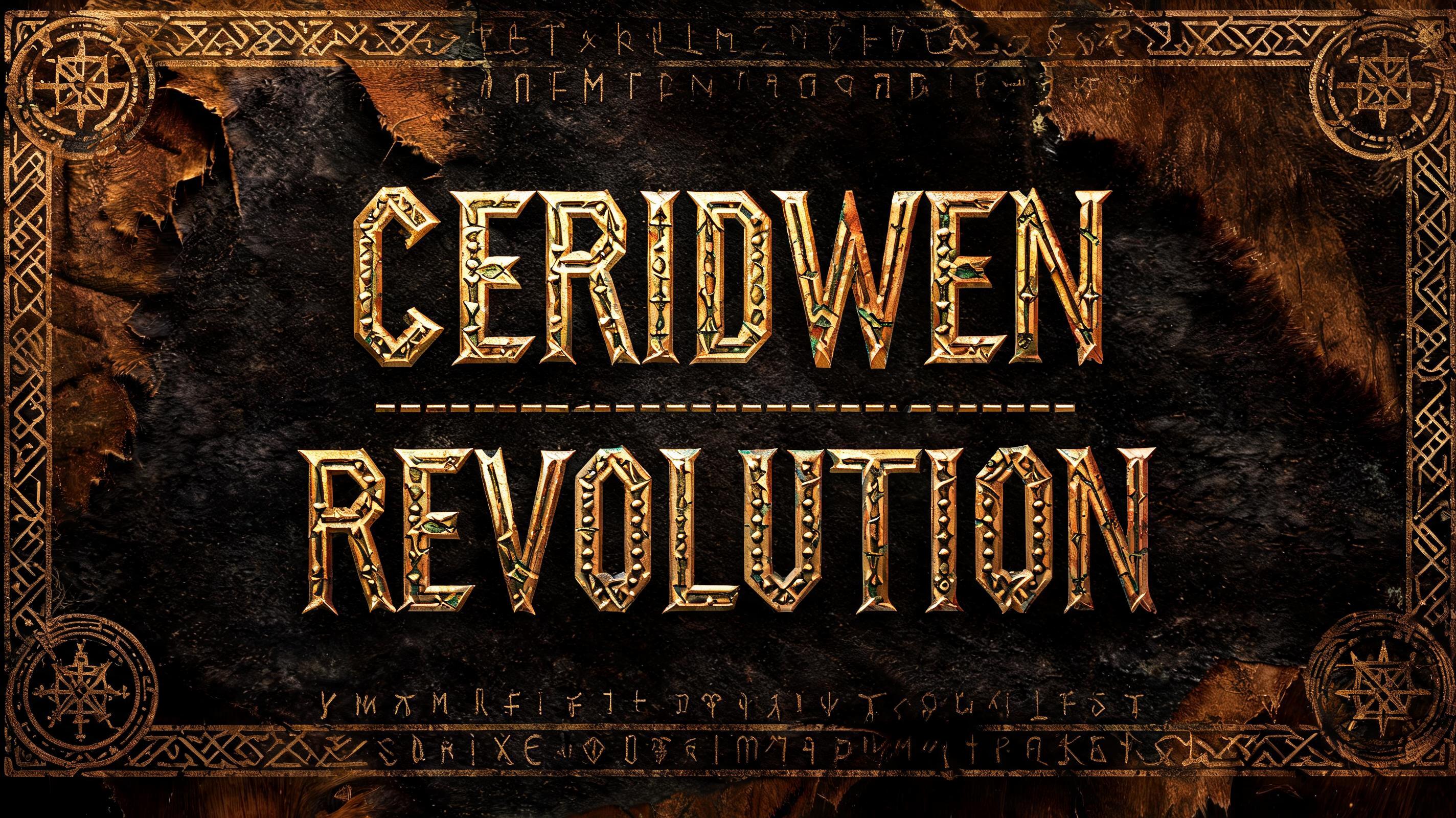 "Ceridwen 
 -------------
Revolution" — Viking | AI Text Effect Generator